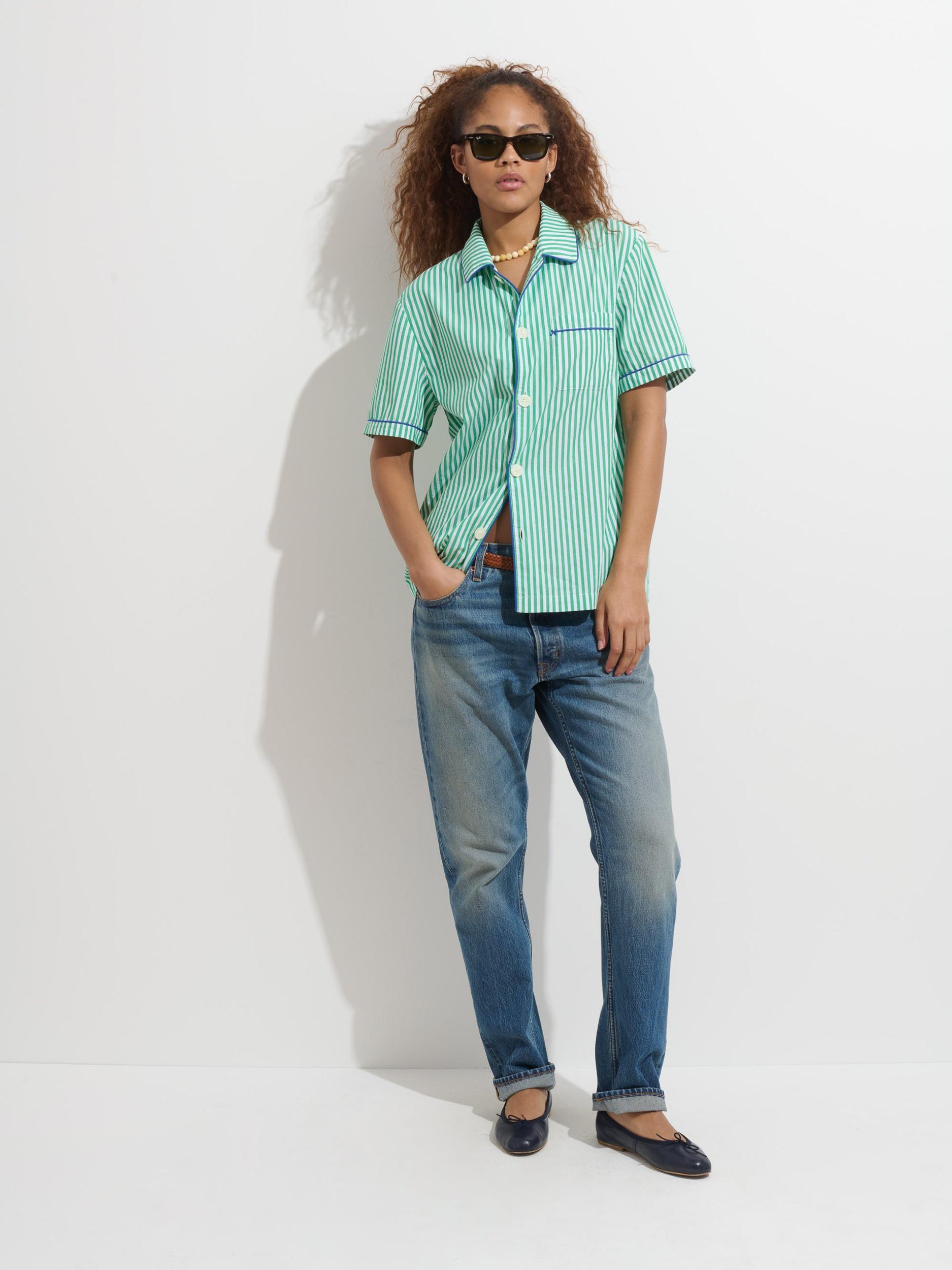 P'Jimmies Short Sleeve Sleep Shirt In Stripe Product Image