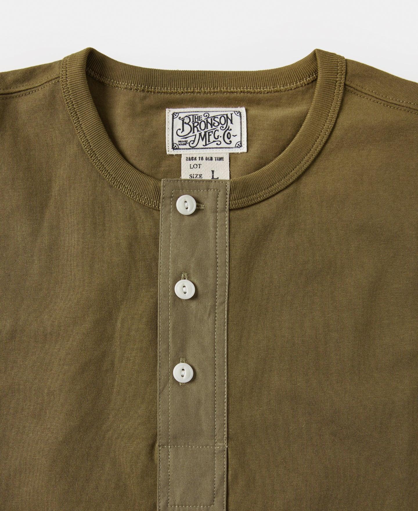 Vintage Short Sleeve Henley T-Shirt - Olive Product Image