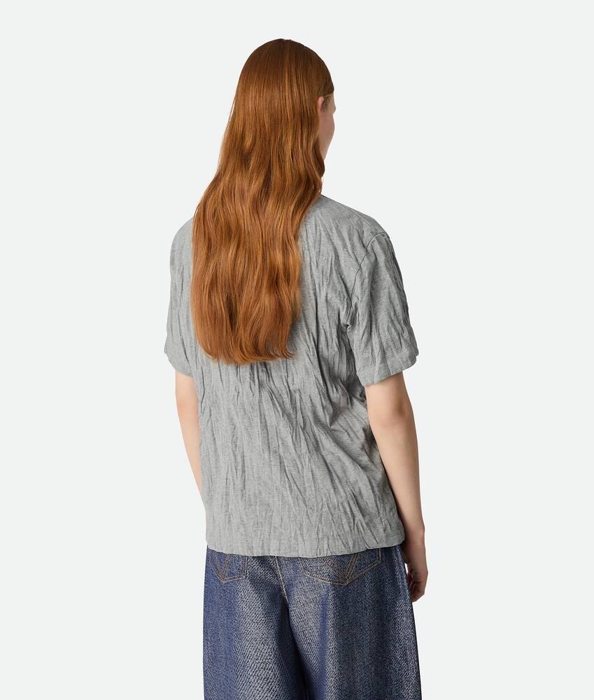 Women's Crushed Cotton Printed Jersey T-Shirt in Light grey melange Product Image