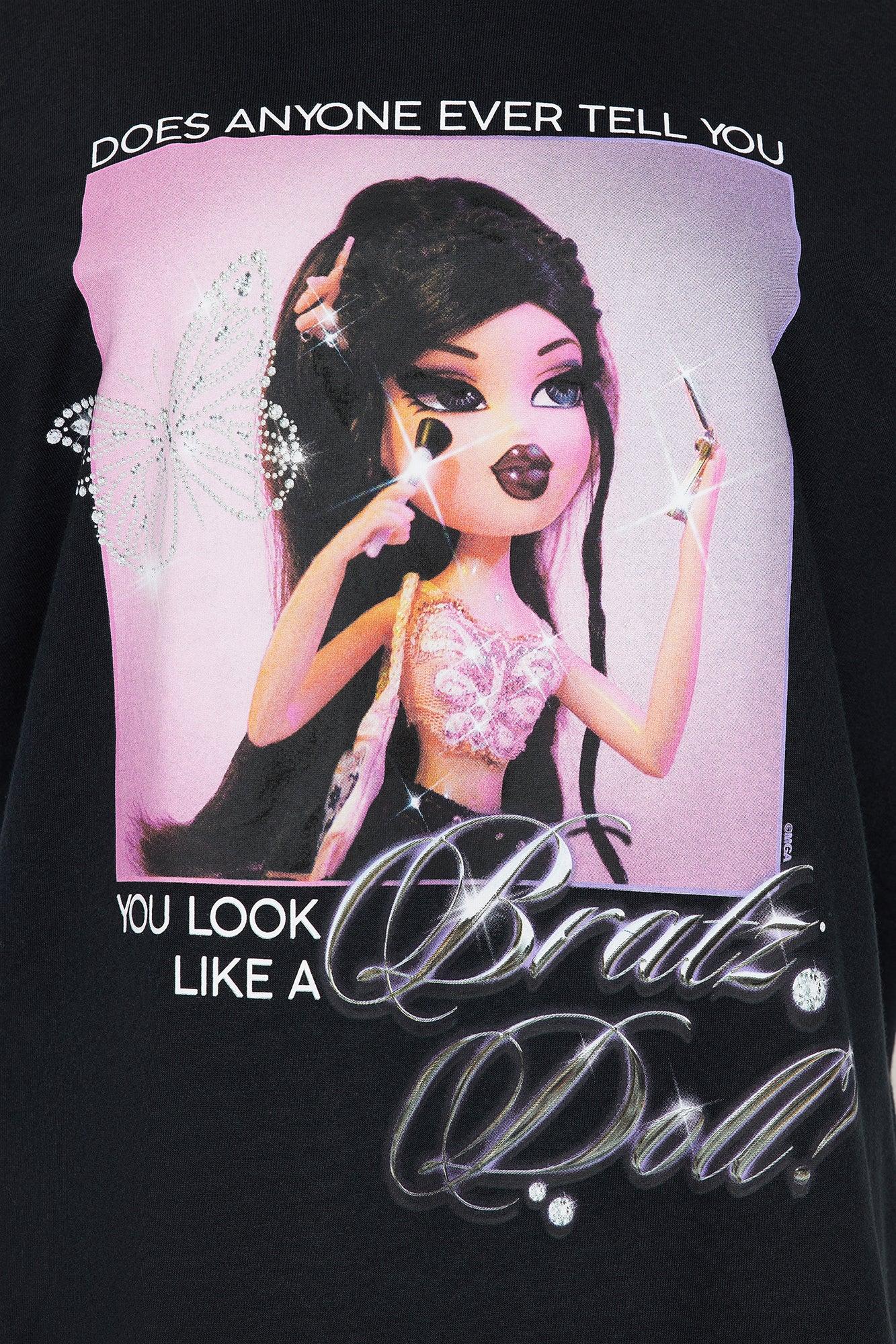 My Favorite Bratz Doll Oversized Tee - Black Female Product Image