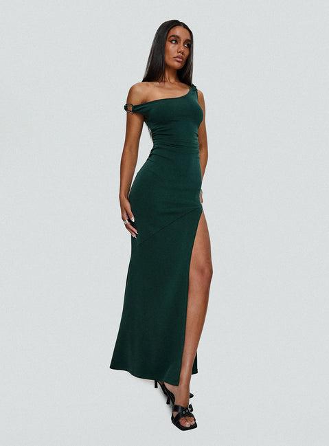 Rios One Shoulder Maxi Dress Green Product Image