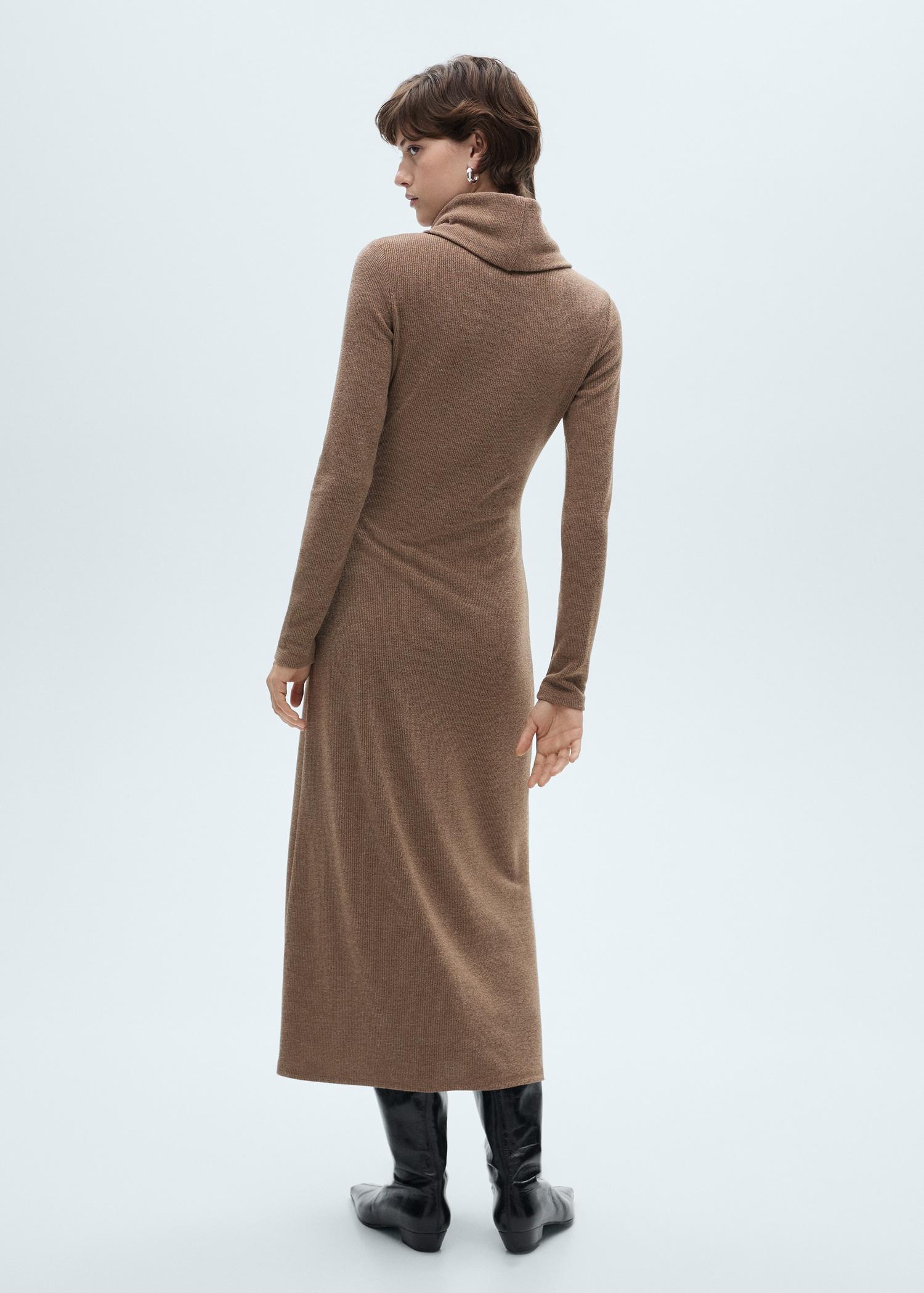 Knitted turtleneck dress - Women | MANGO USA Product Image