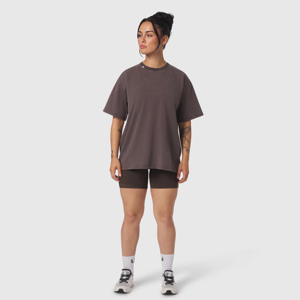 1102. Distressed Relaxed Tee - Dark Earth Product Image