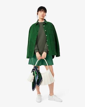 Blended Fabric Pleated Sweatshirt Dress Product Image