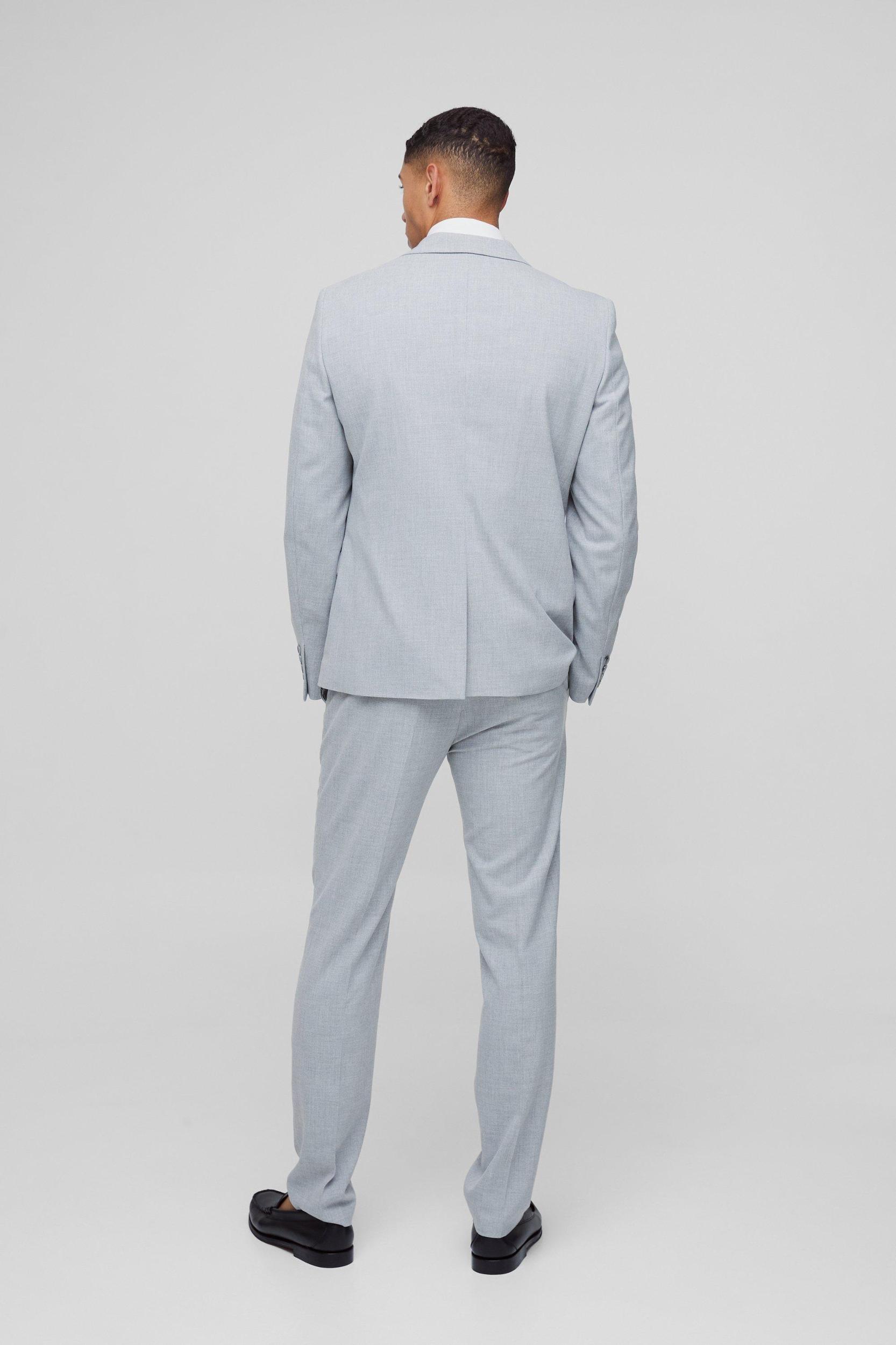 Skinny Grey Dress Pants | boohooMAN USA Product Image