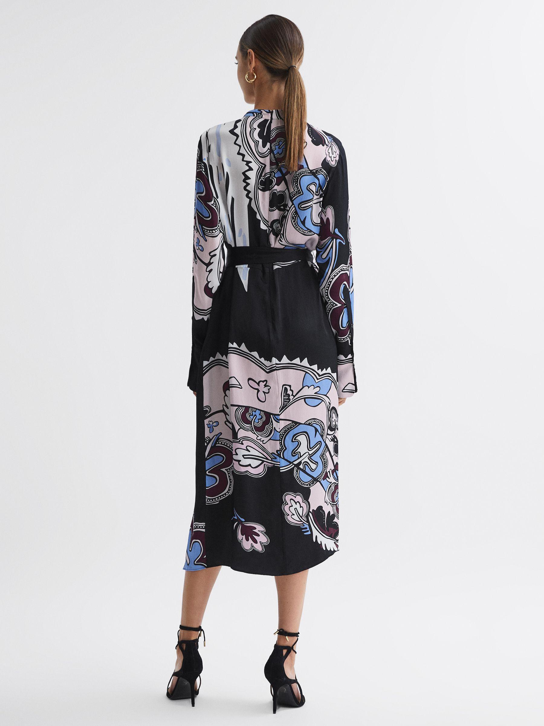 Pleat Front Midi Dress in Black Product Image