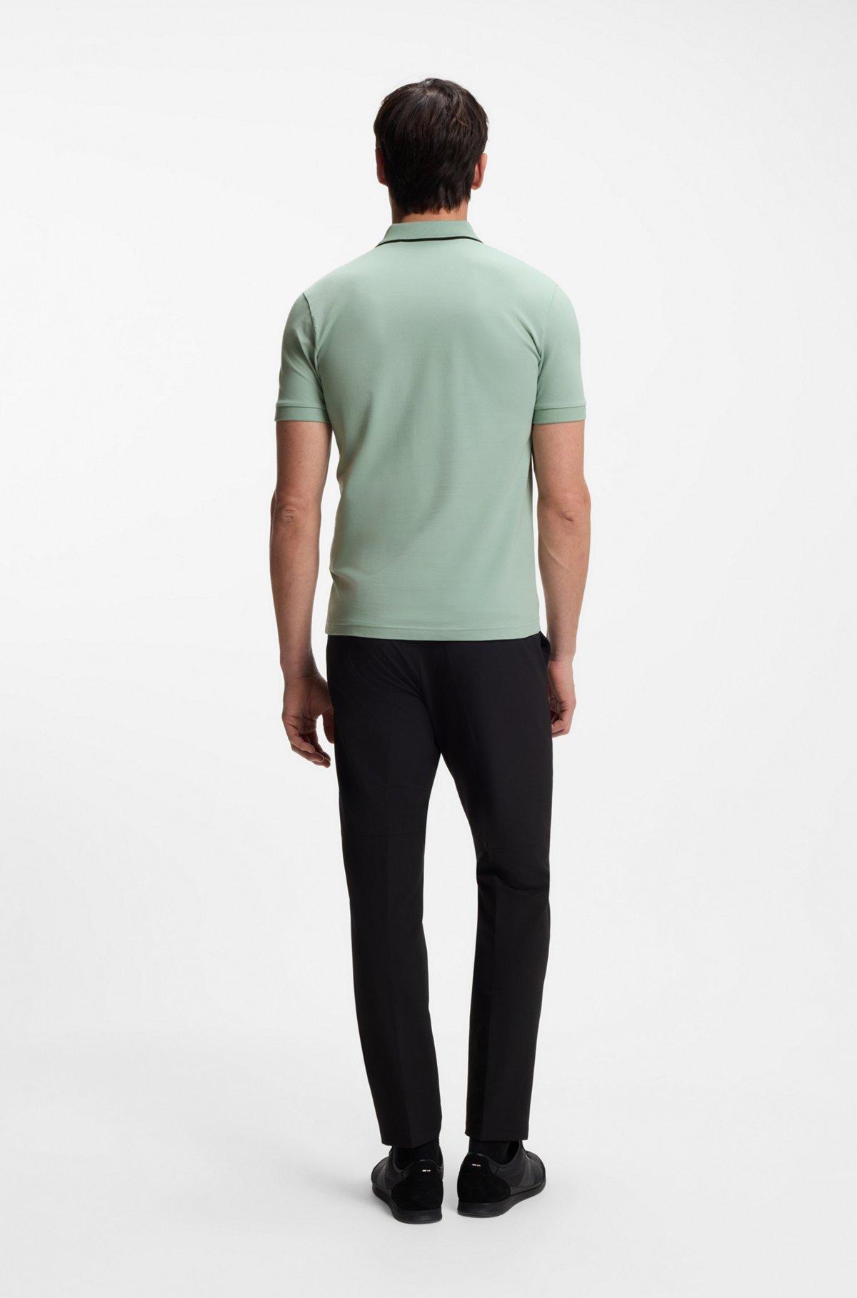 Active Slim-fit polo shirt in moisture-wicking stretch cotton Product Image