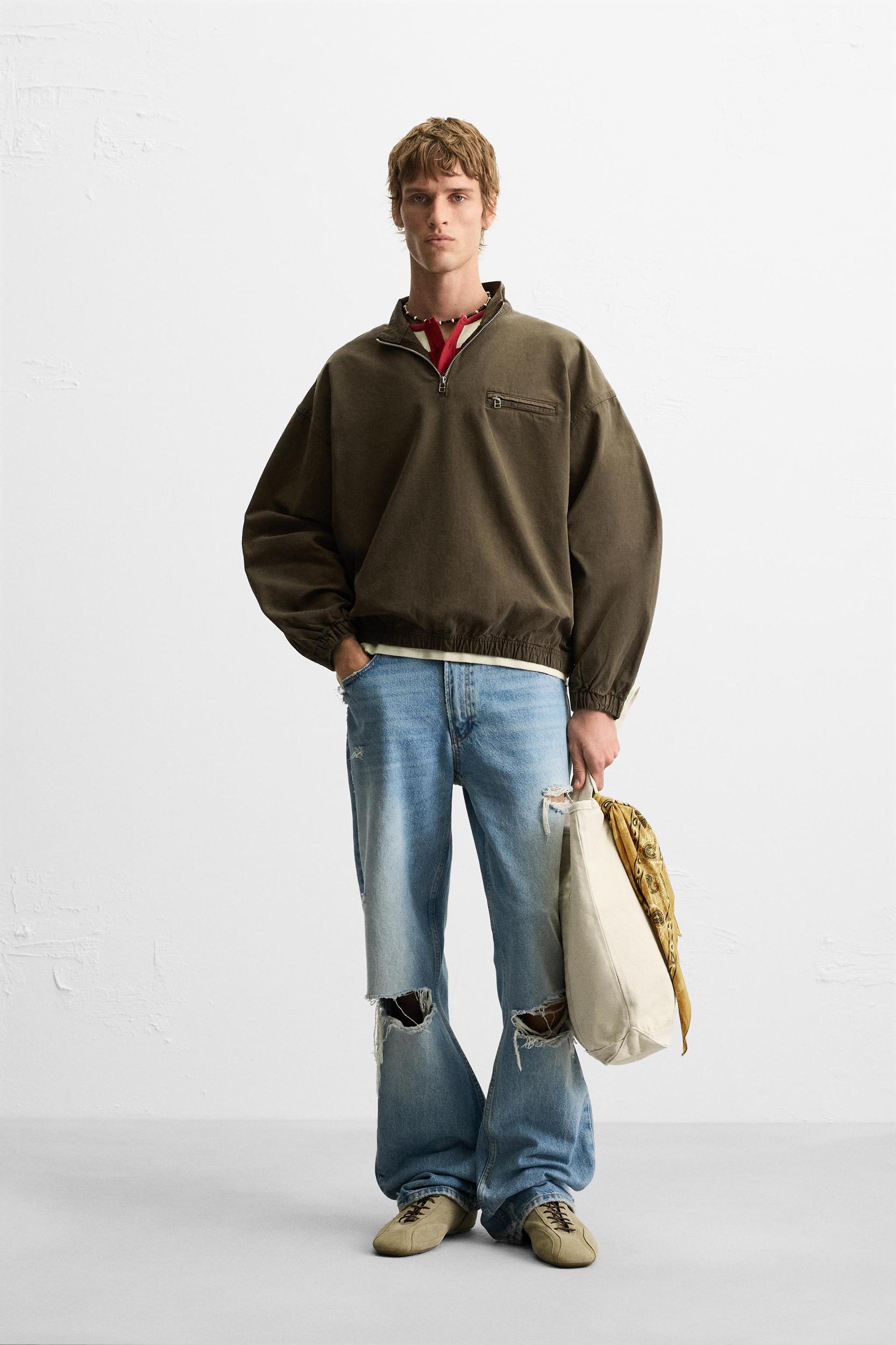 DENIM QUARTER-ZIP JACKET Product Image