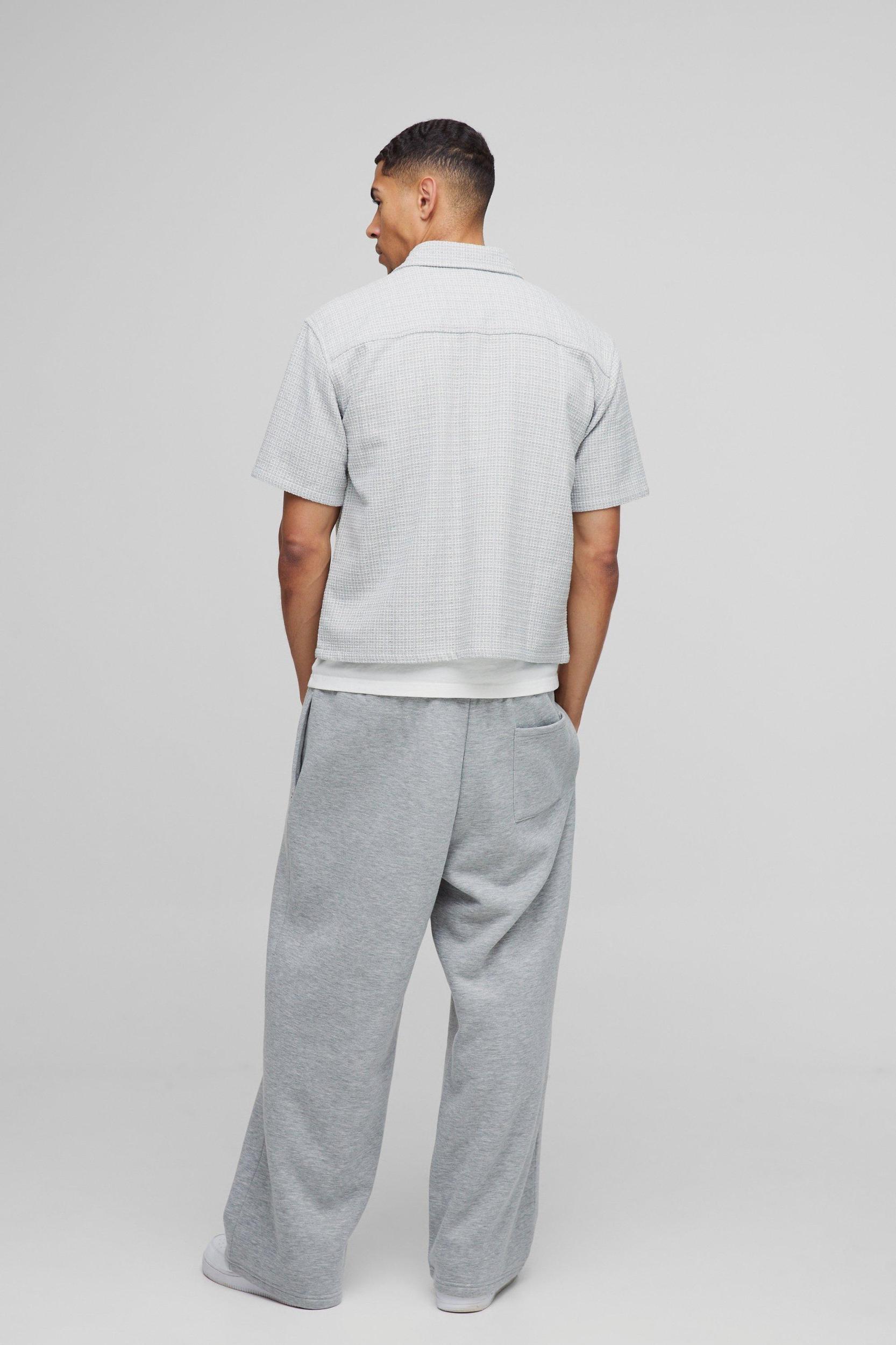 Oversized Boxy Homme Applique Double Pocket Flannel Shirt | boohooMAN USA Product Image