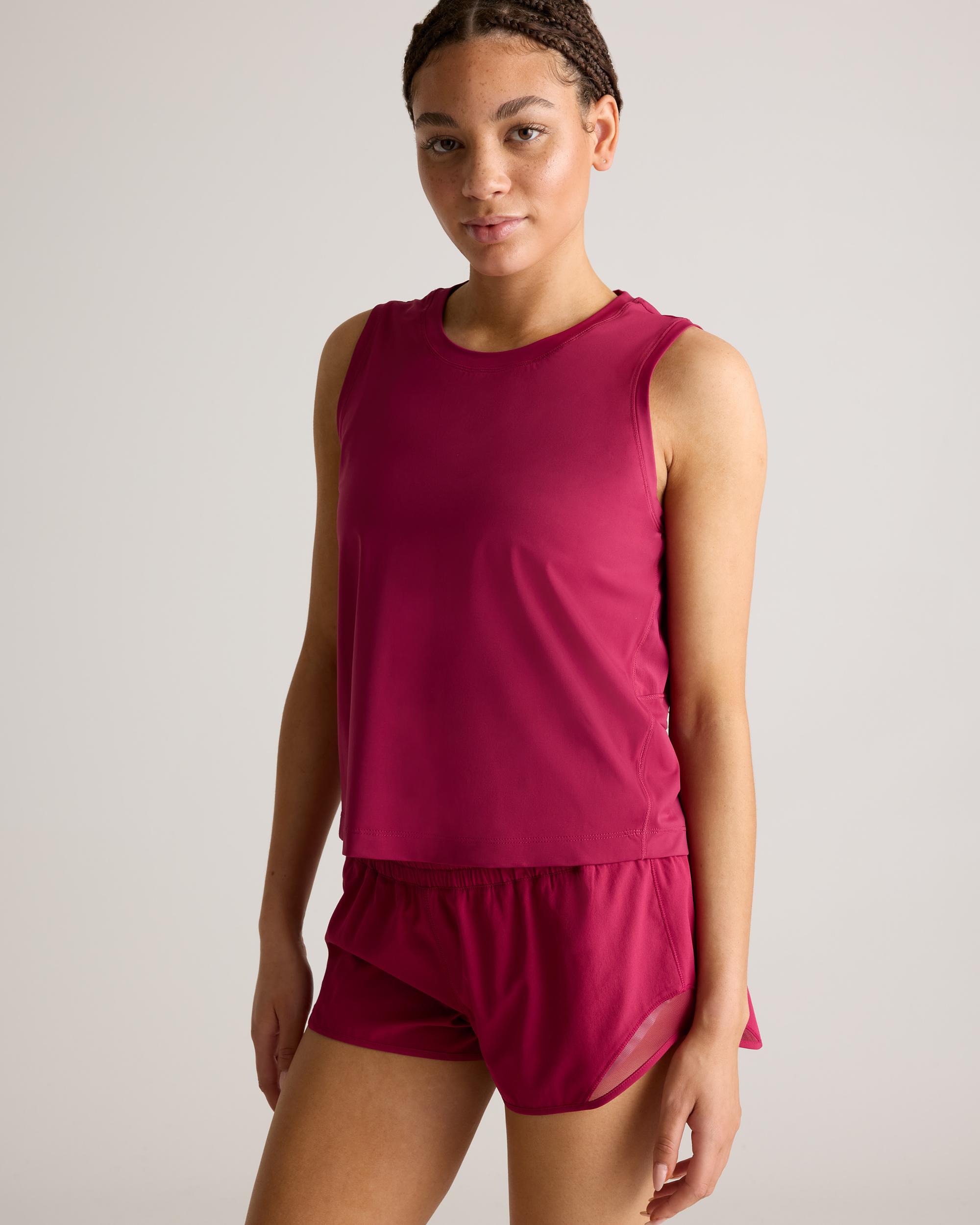Quince | Women's Essential Run Cropped Muscle Tank Top Nylon/Spandex Product Image