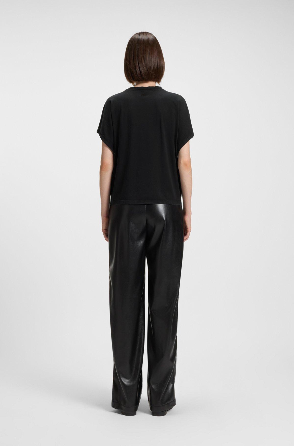 Oversize-fit cotton T-shirt with crystal artwork Product Image