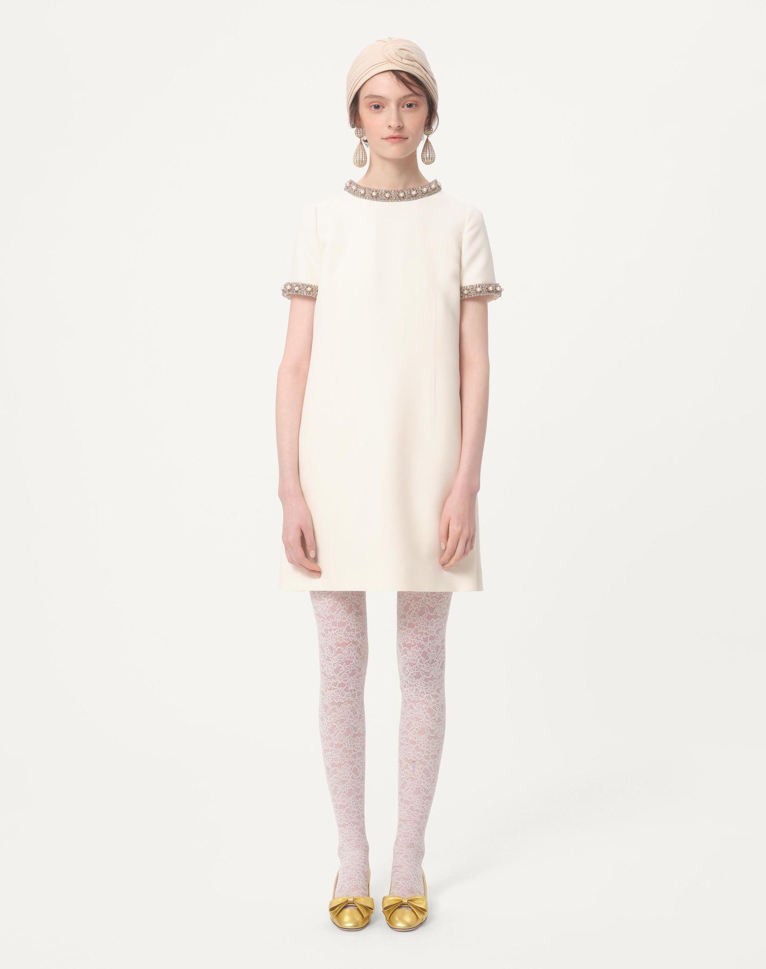 Embroidered Crepe Couture Short Dress Product Image