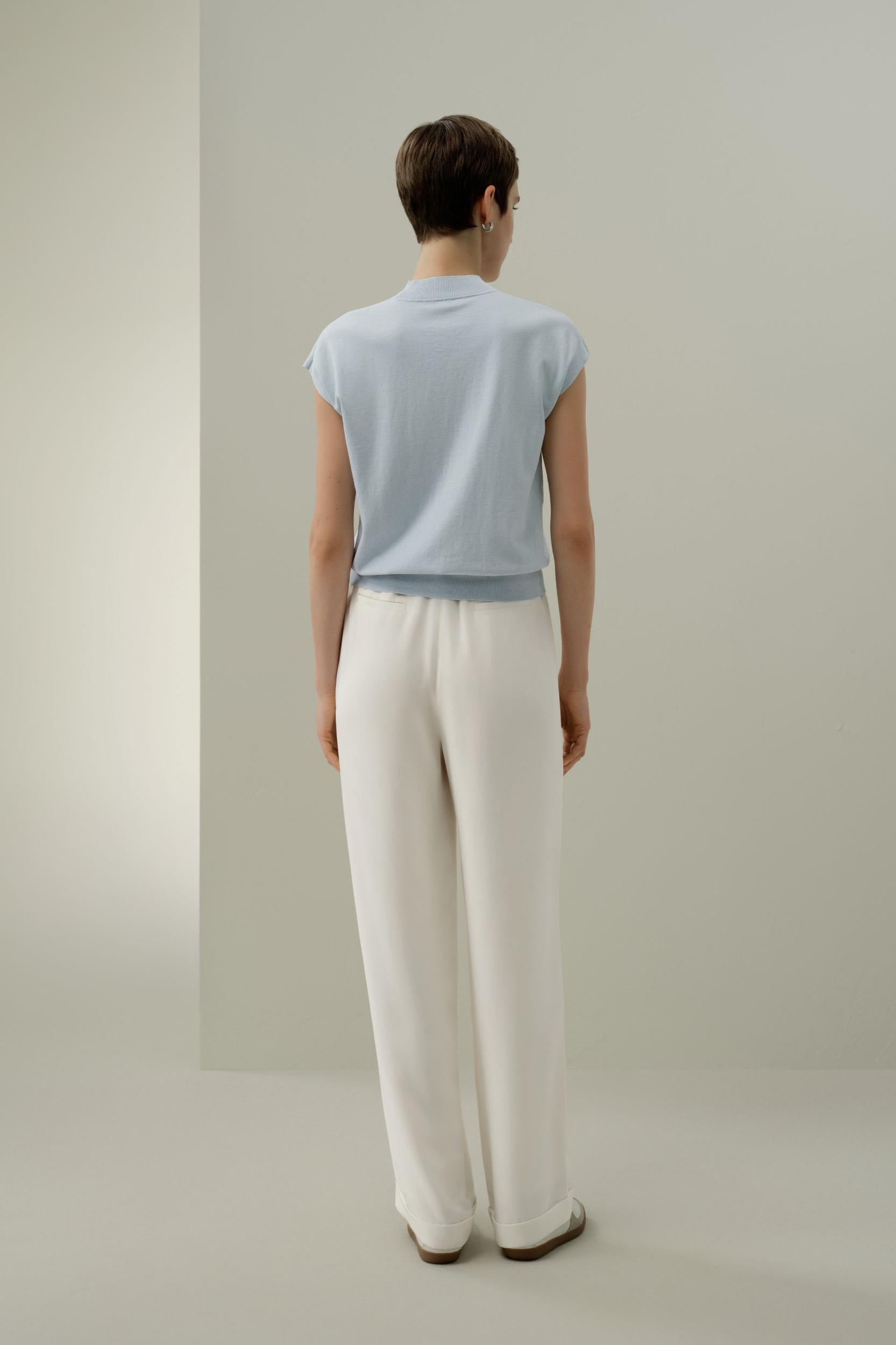 Mockneck Silk Cotton Blend Top Product Image