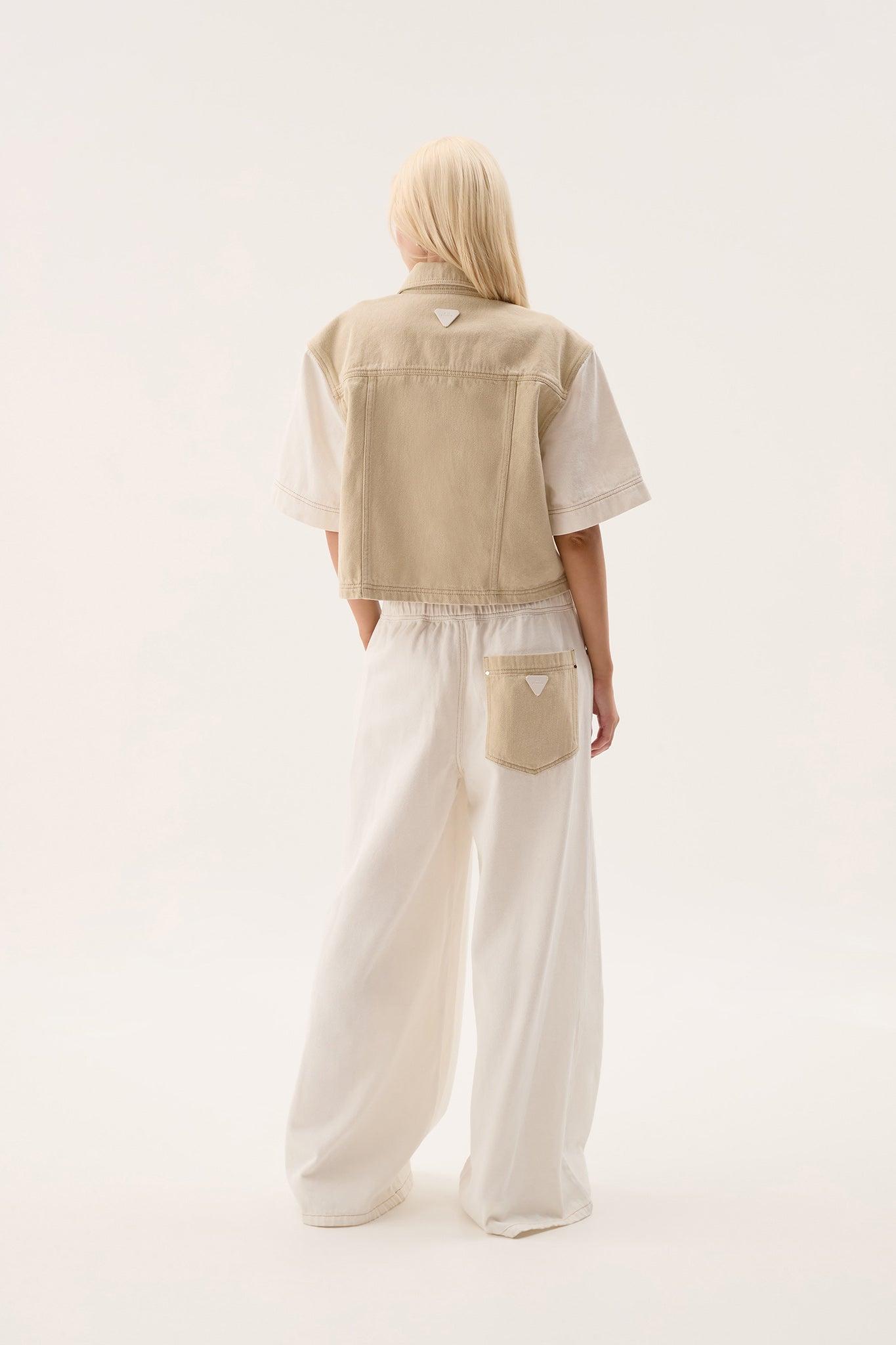 Sadie Cropped Denim Shirt Product Image