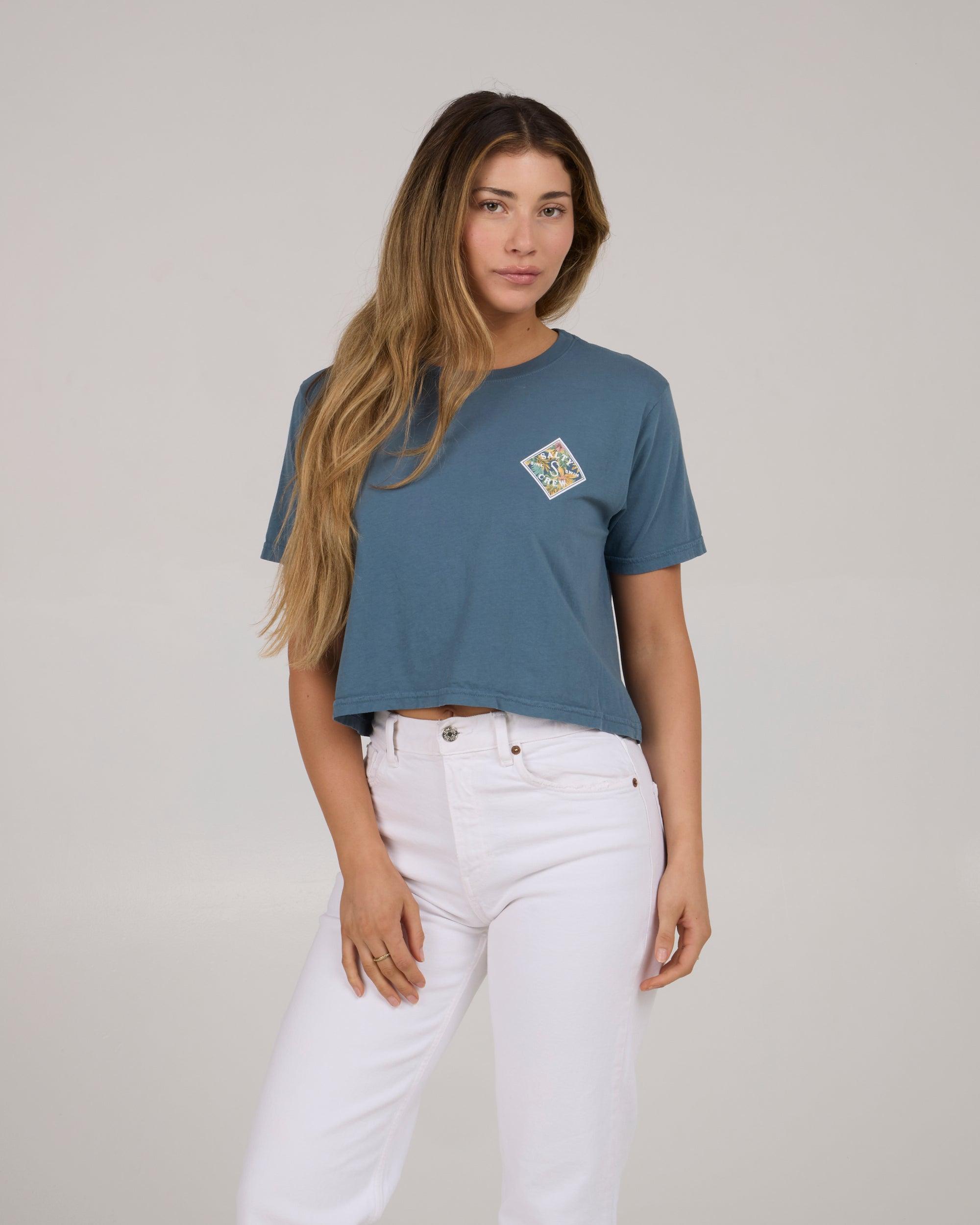 Tippet Fill Crop Tee - Fin Blue Female Product Image
