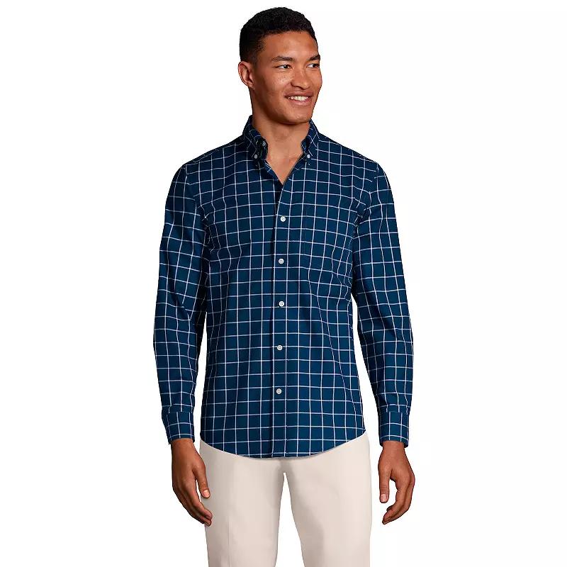 Men's Lands' End Tailored Fit No Iron Twill Long Sleeve Shirt,  Product Image