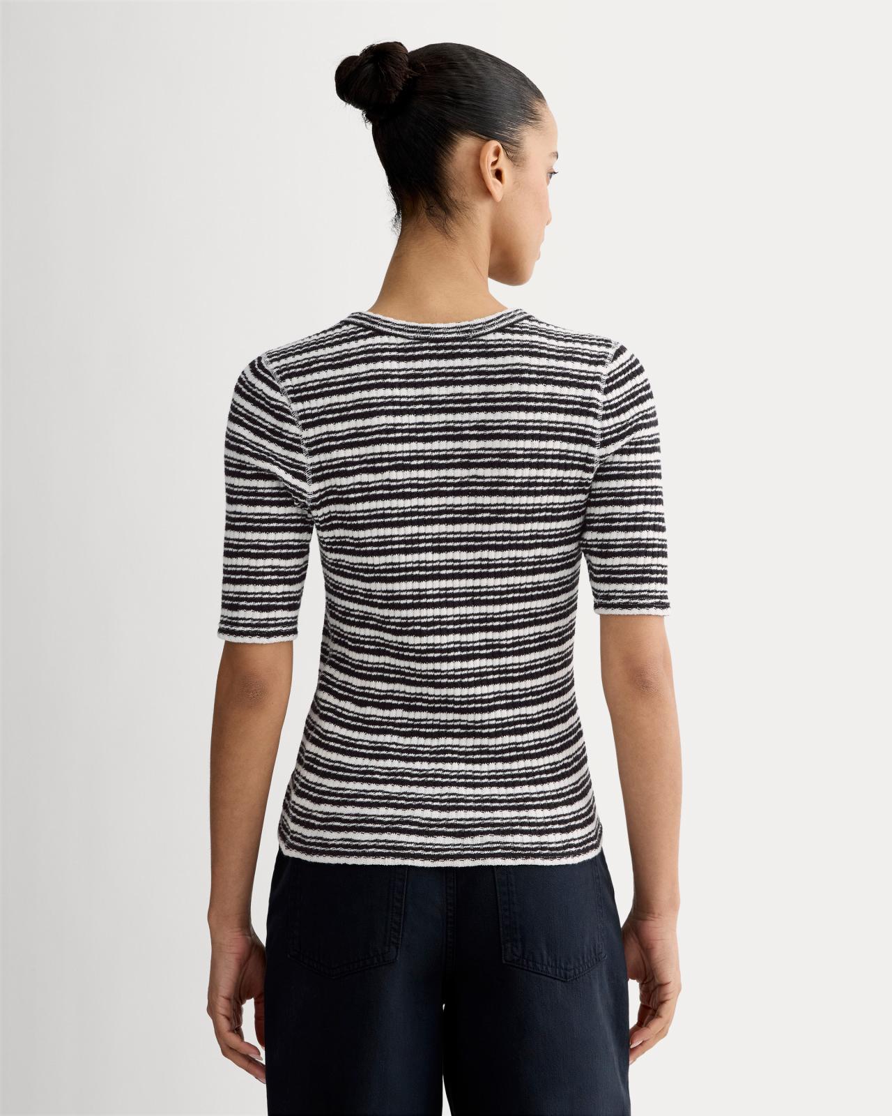 The Rib-Knit Short-Sleeve Henley Product Image