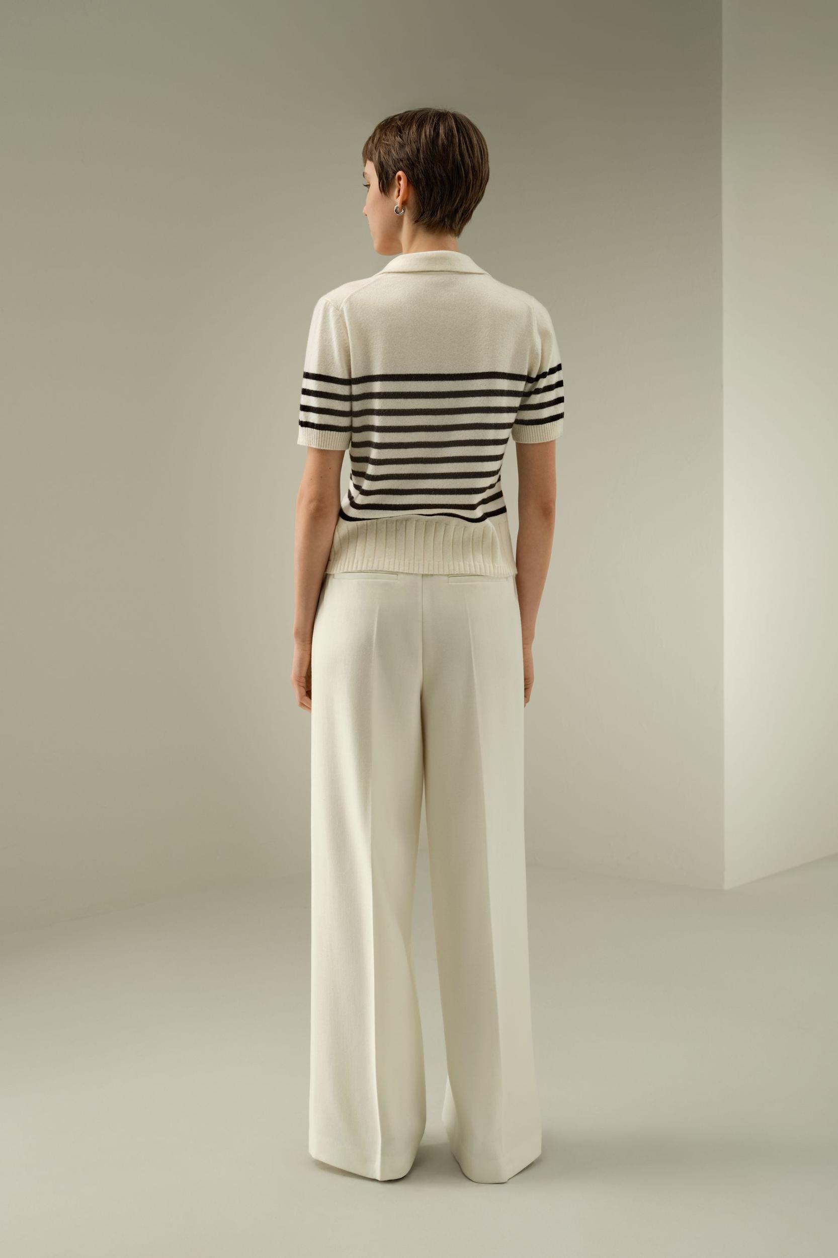 Striped Cashmere Polo Sweater Product Image