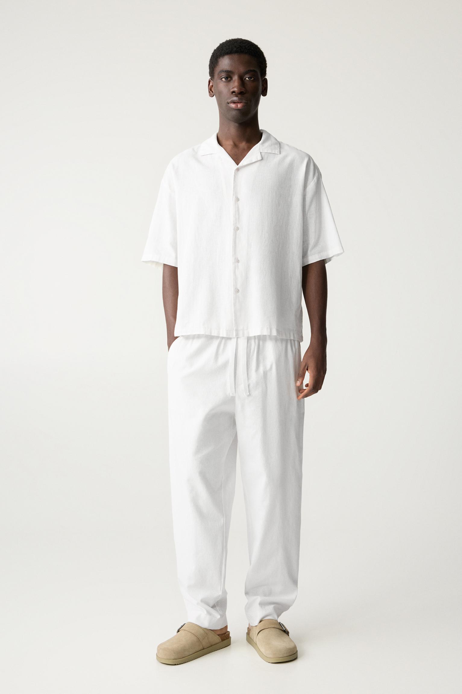 Linen blend sweatpants Product Image