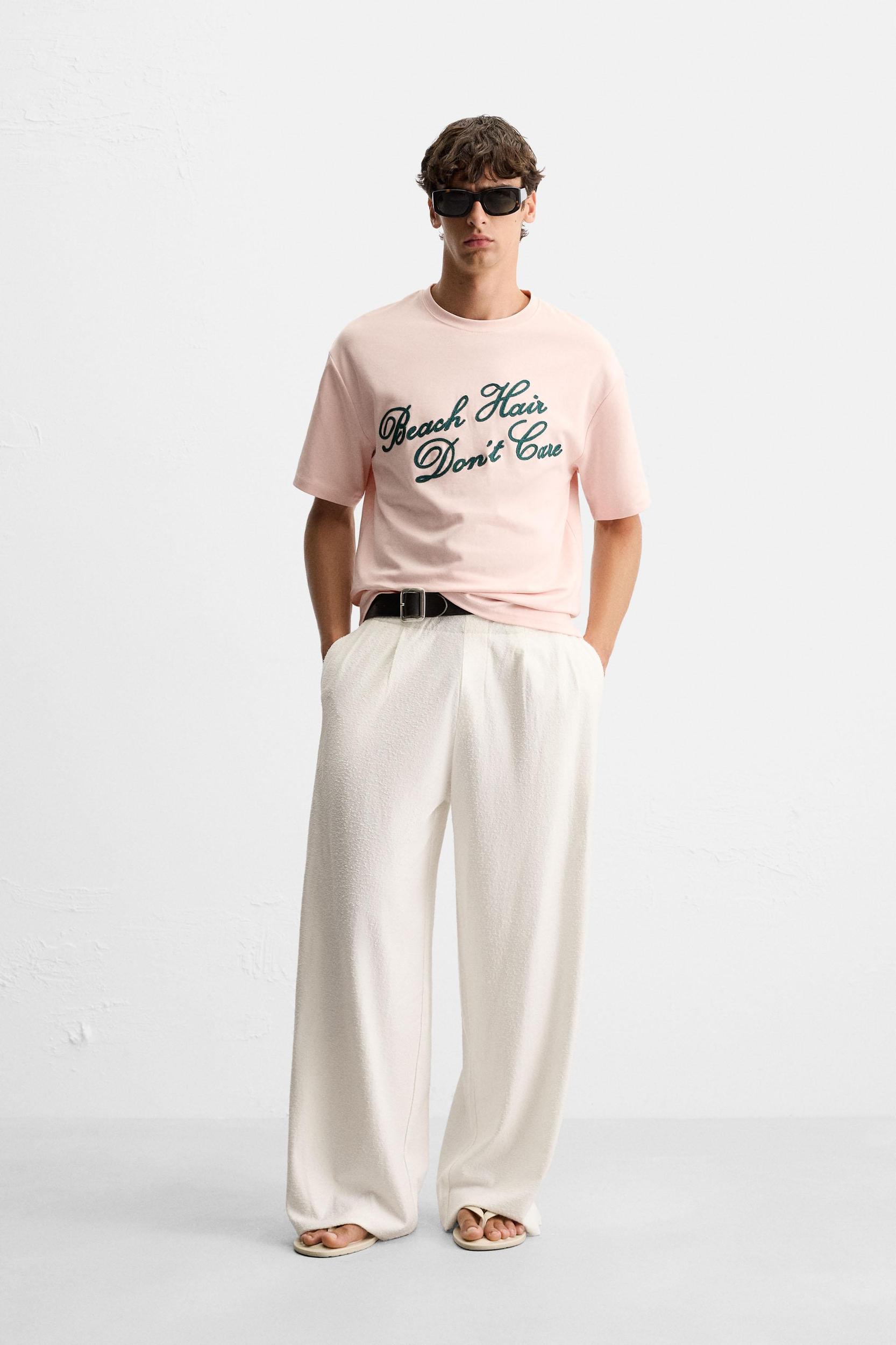 EMBROIDERED TEXT T-SHIRT Product Image