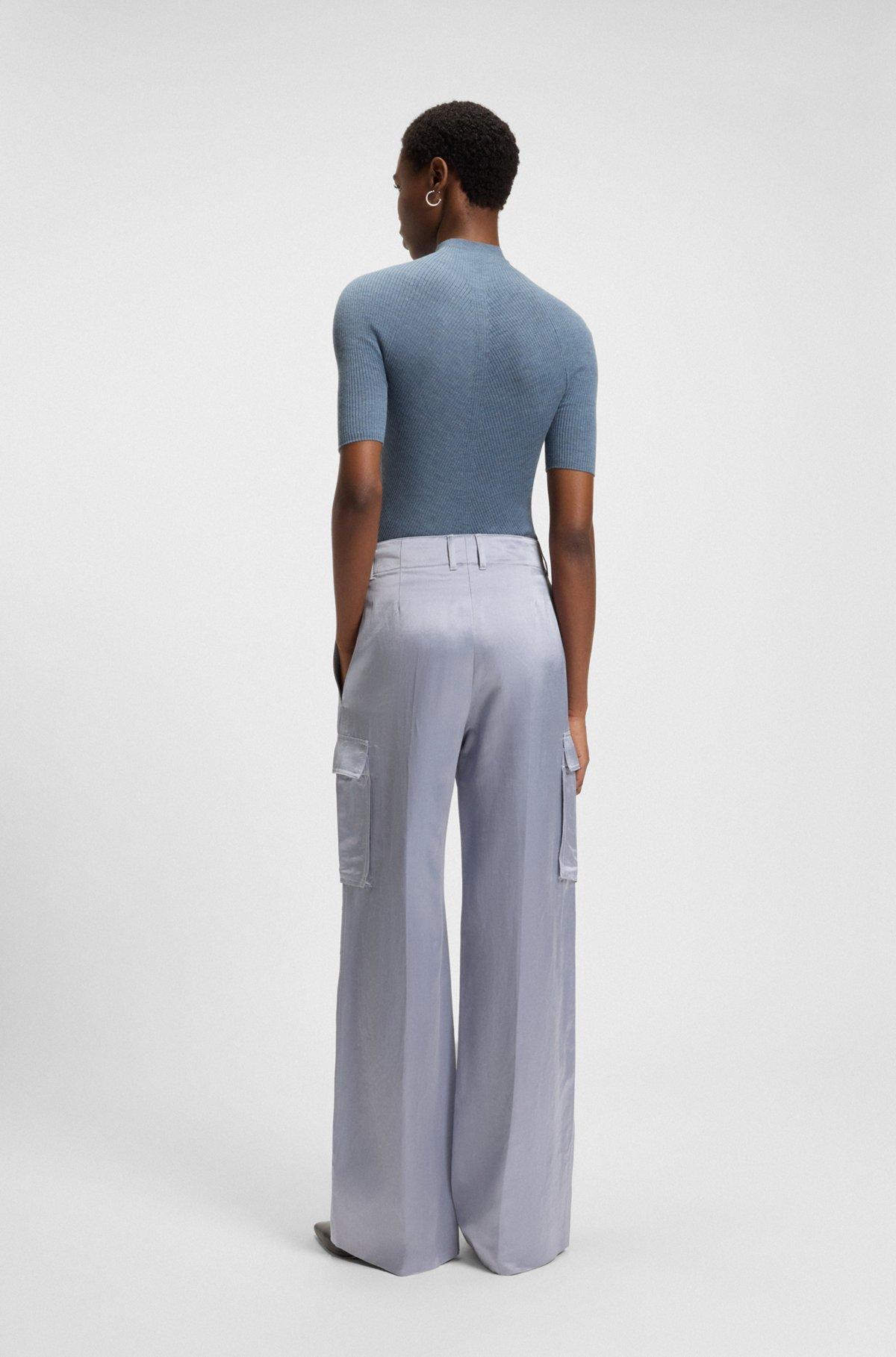 Regular-fit trousers in sateen Product Image