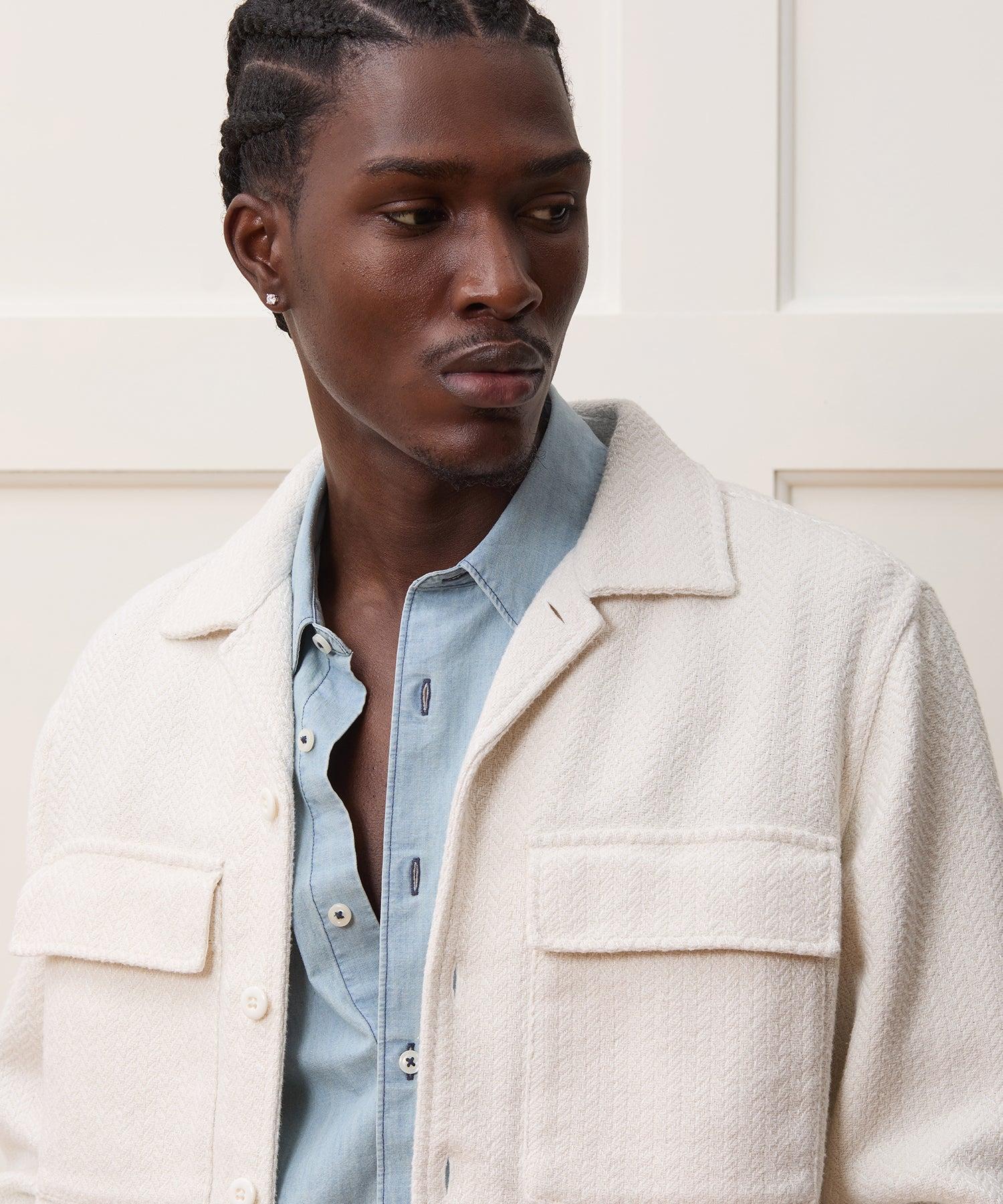 Linen-Cotton Textured Shirt Jacket Product Image
