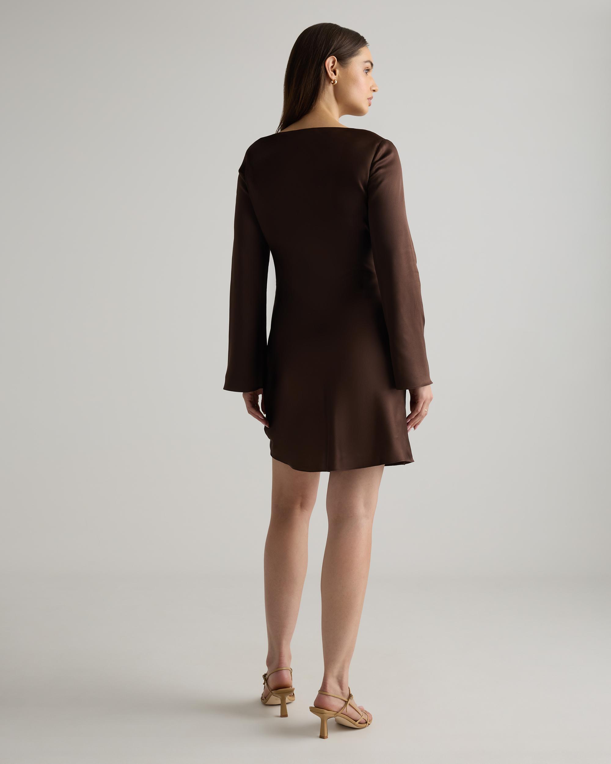 Quince | Women's Long Sleeve Mini Dress Size XS, Silk Product Image