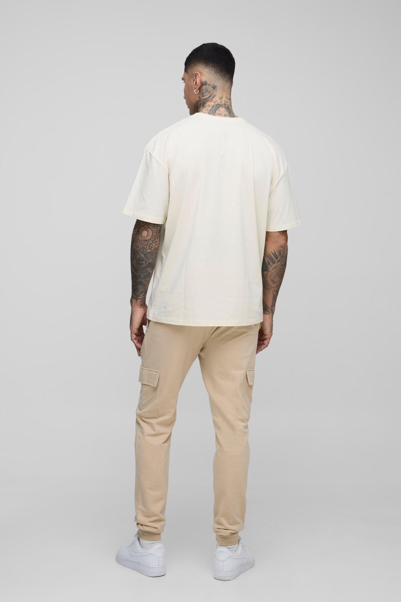 Tall Lightweight Skinny Fit Basic Cargo Sweatpants | boohooMAN USA Product Image