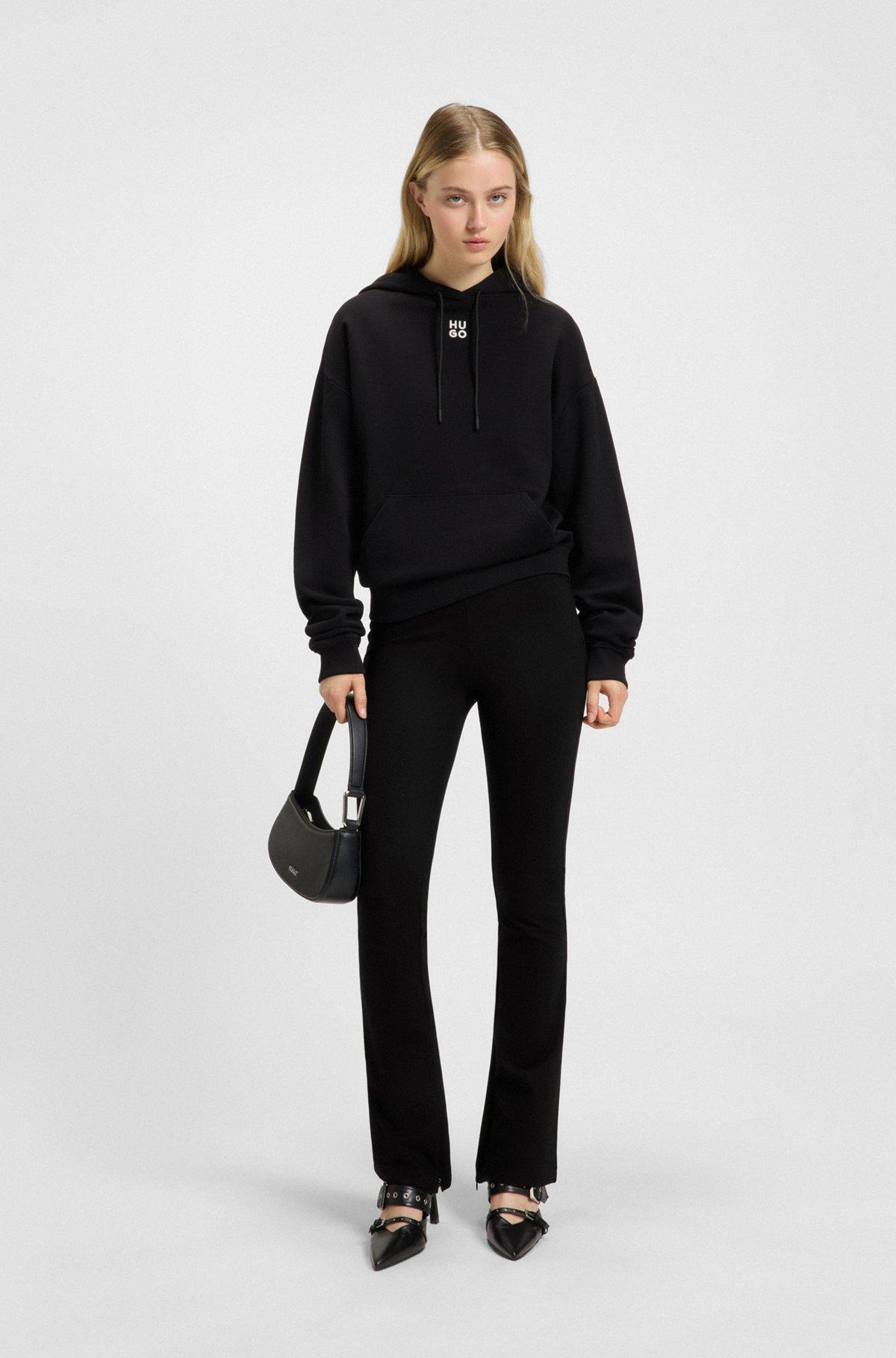 Relaxed-fit trousers in stretch fabric with flared leg Product Image