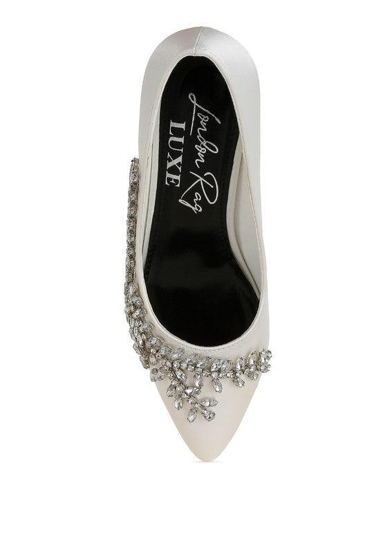 Abatina Satin Diamante Embellished Pumps Product Image