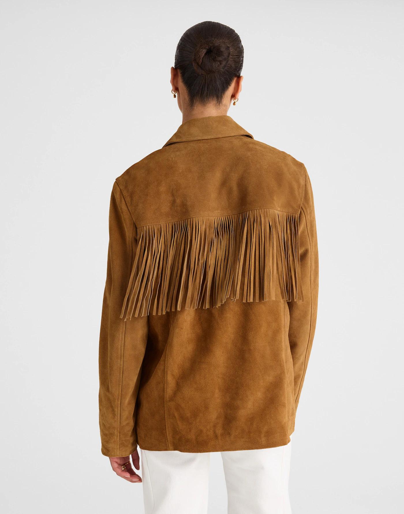 Fringe Shirt-Jacket in Suede Product Image