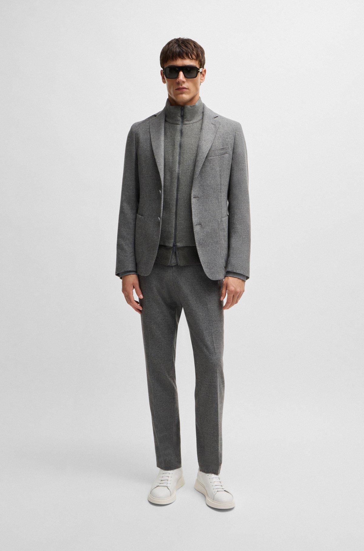 Regular-fit gilet with brushed-flannel front Product Image