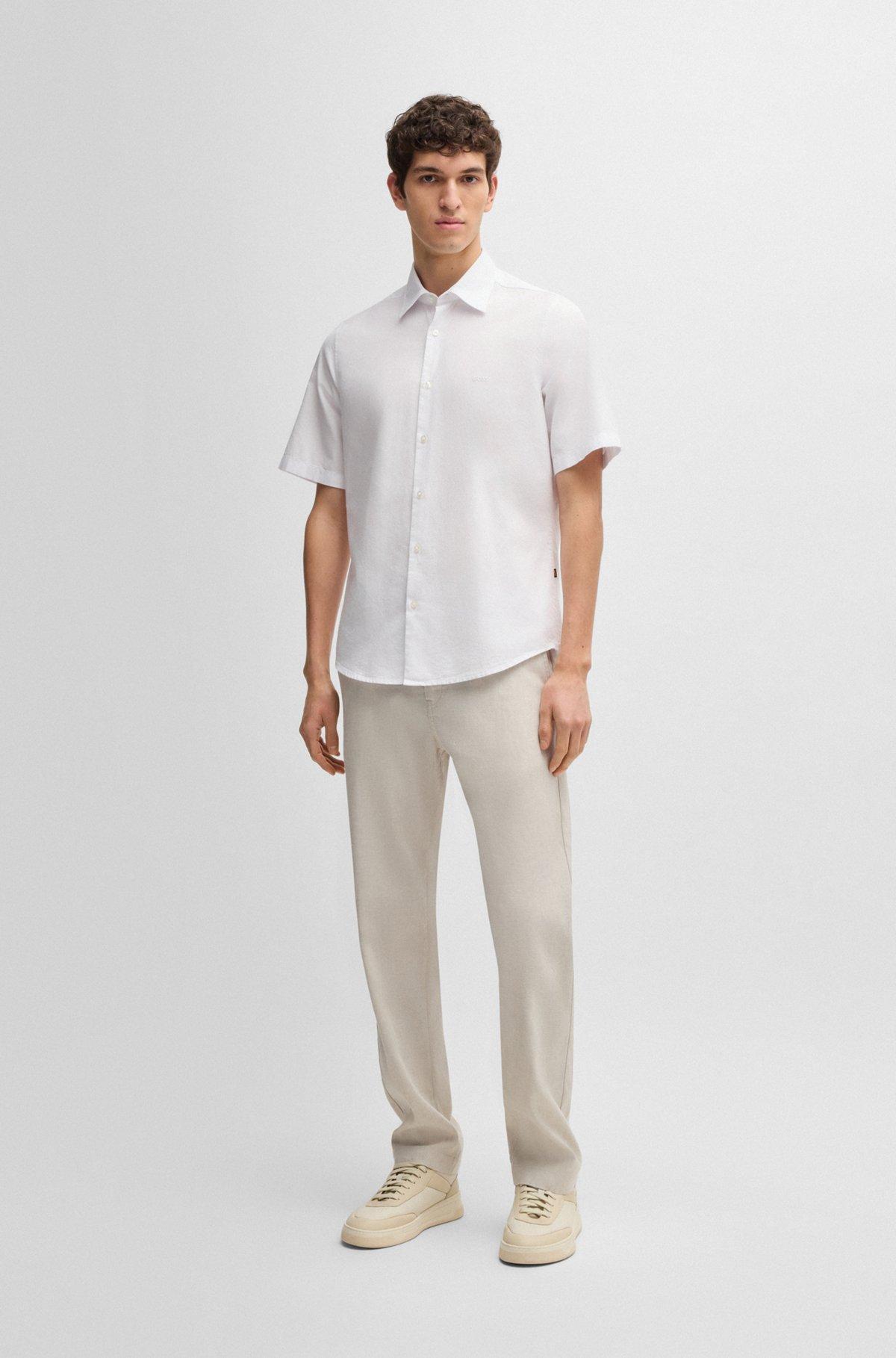 BOSS - Regular-fit shirt in Oxford cotton - White Product Image