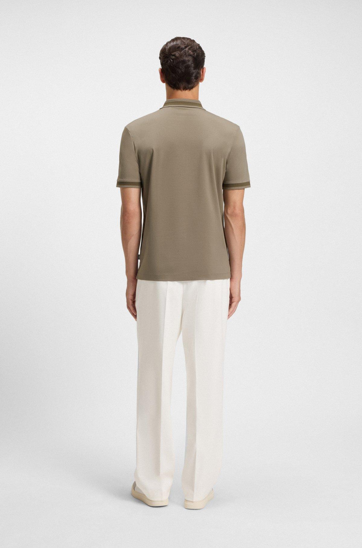 Slim-fit polo shirt in mercerized stretch-cotton piqué Product Image