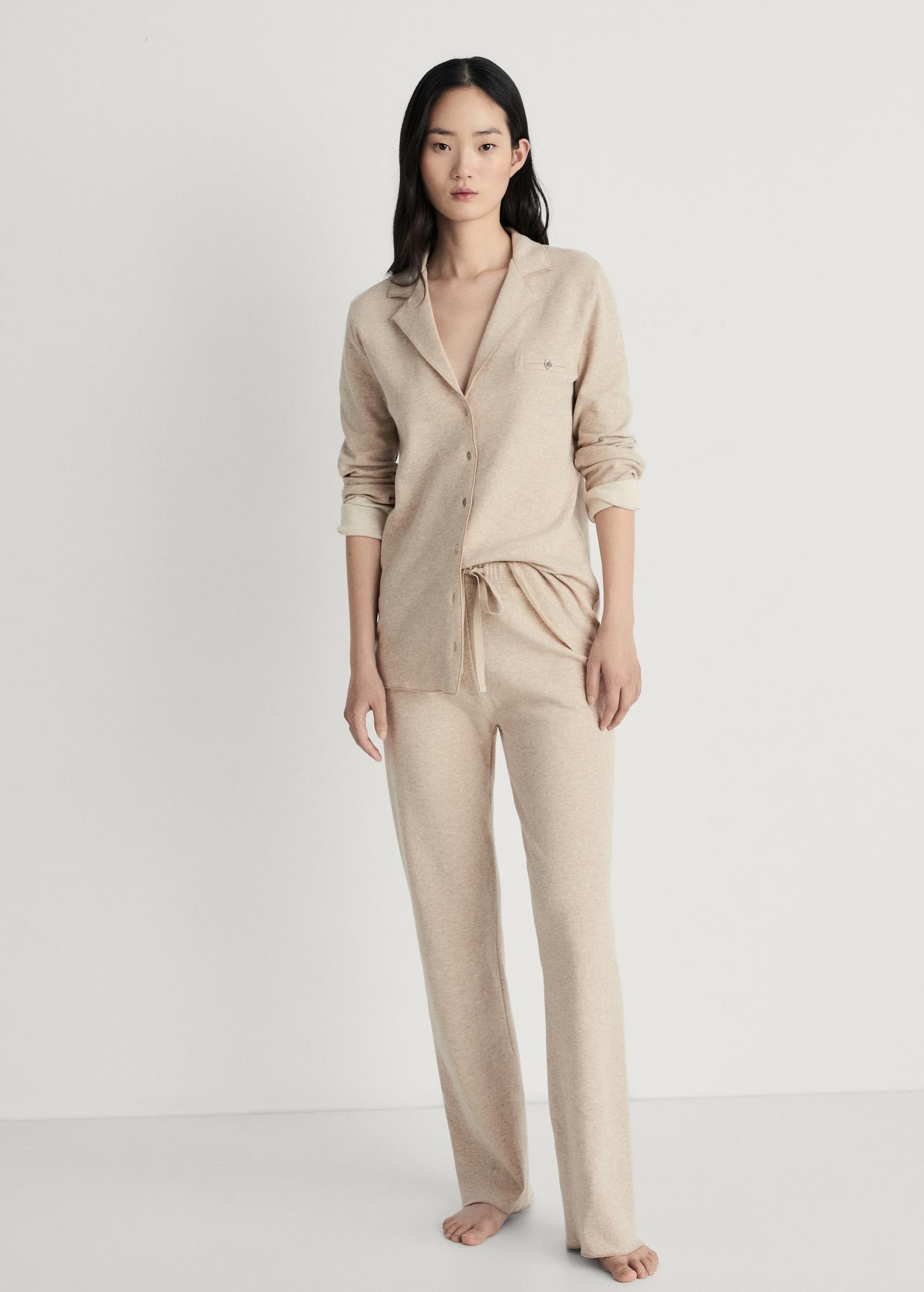 Double-face cotton pants - Women | MANGO USA Product Image