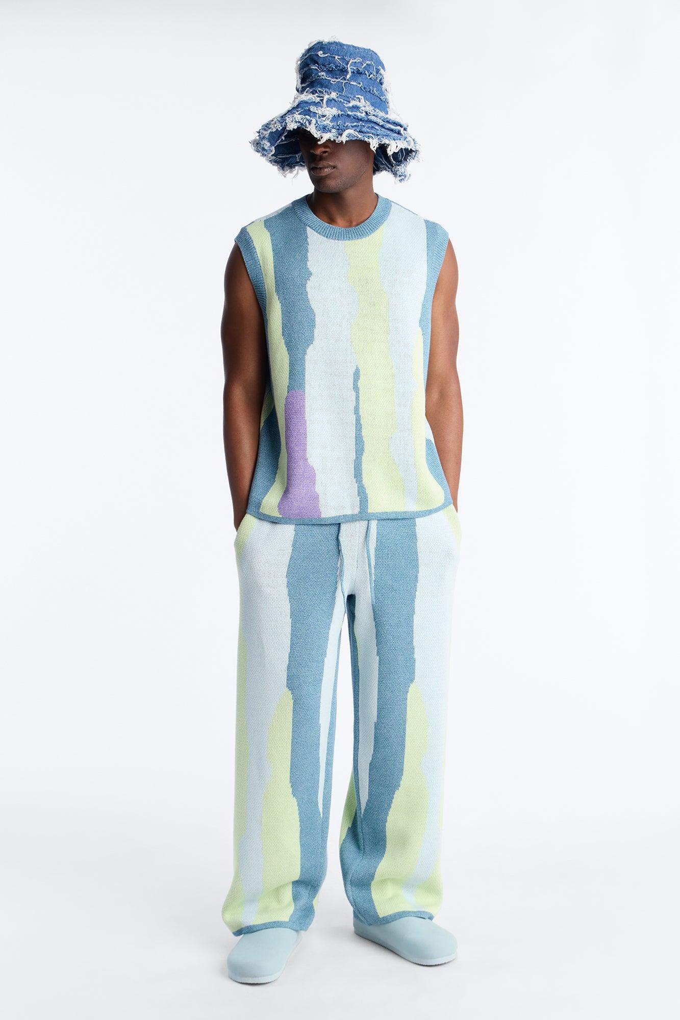 Wide Leg Day Mixer Knit Pant - Multi Color Male Product Image