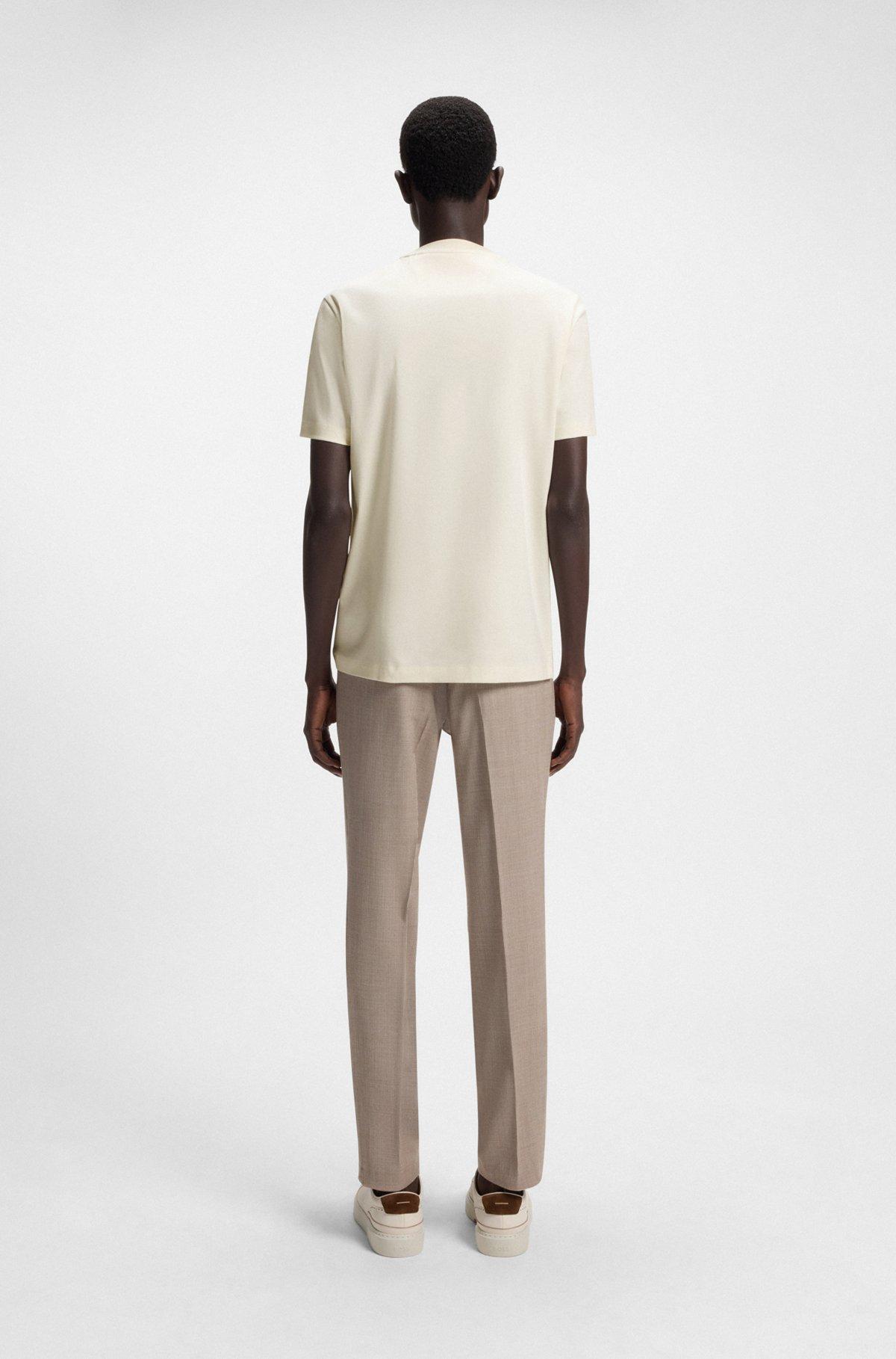 BOSS - Regular-fit T-shirt in mercerized cotton - White Product Image