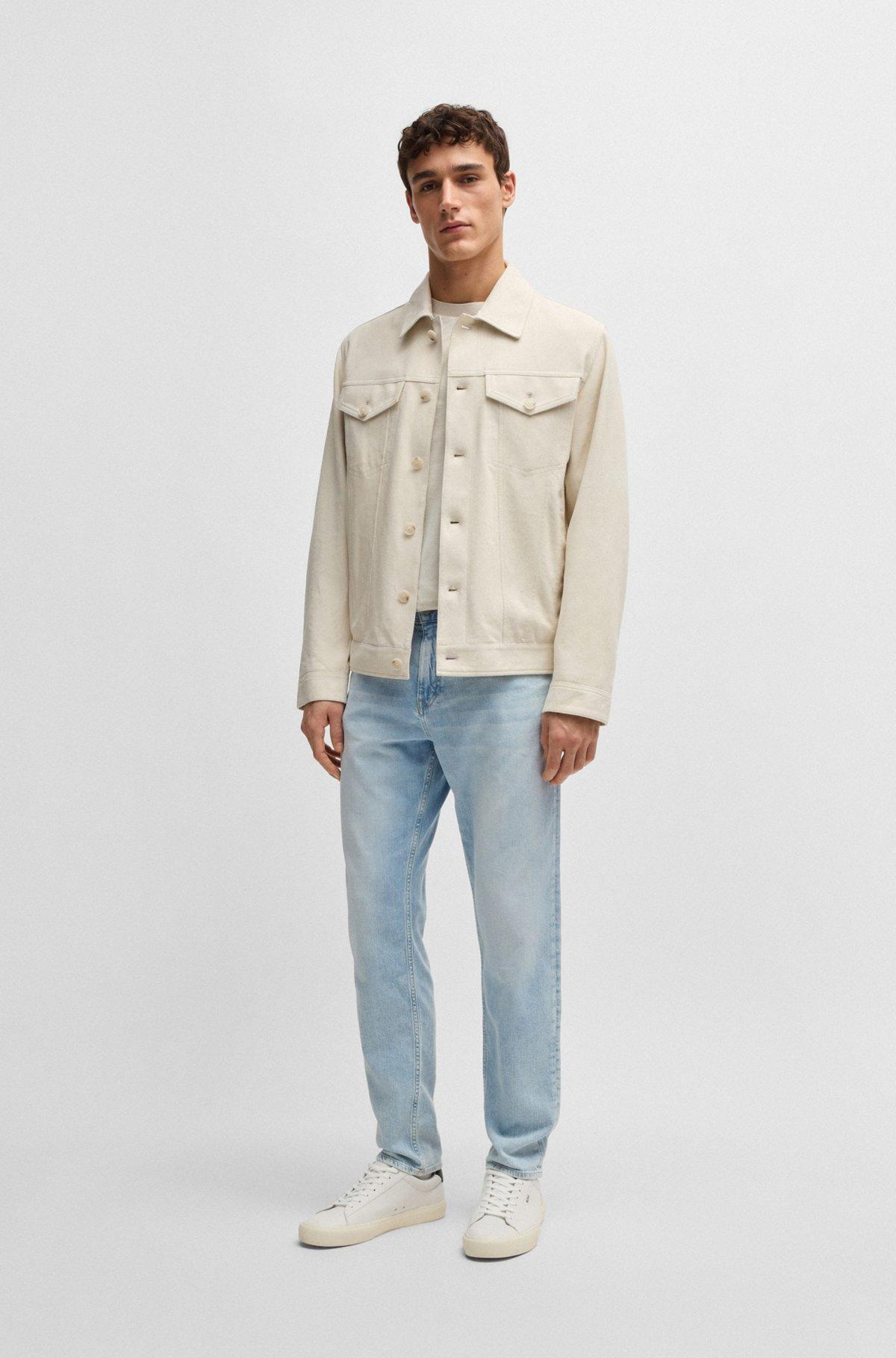 Faux-leather trainers with contrast backtab Product Image