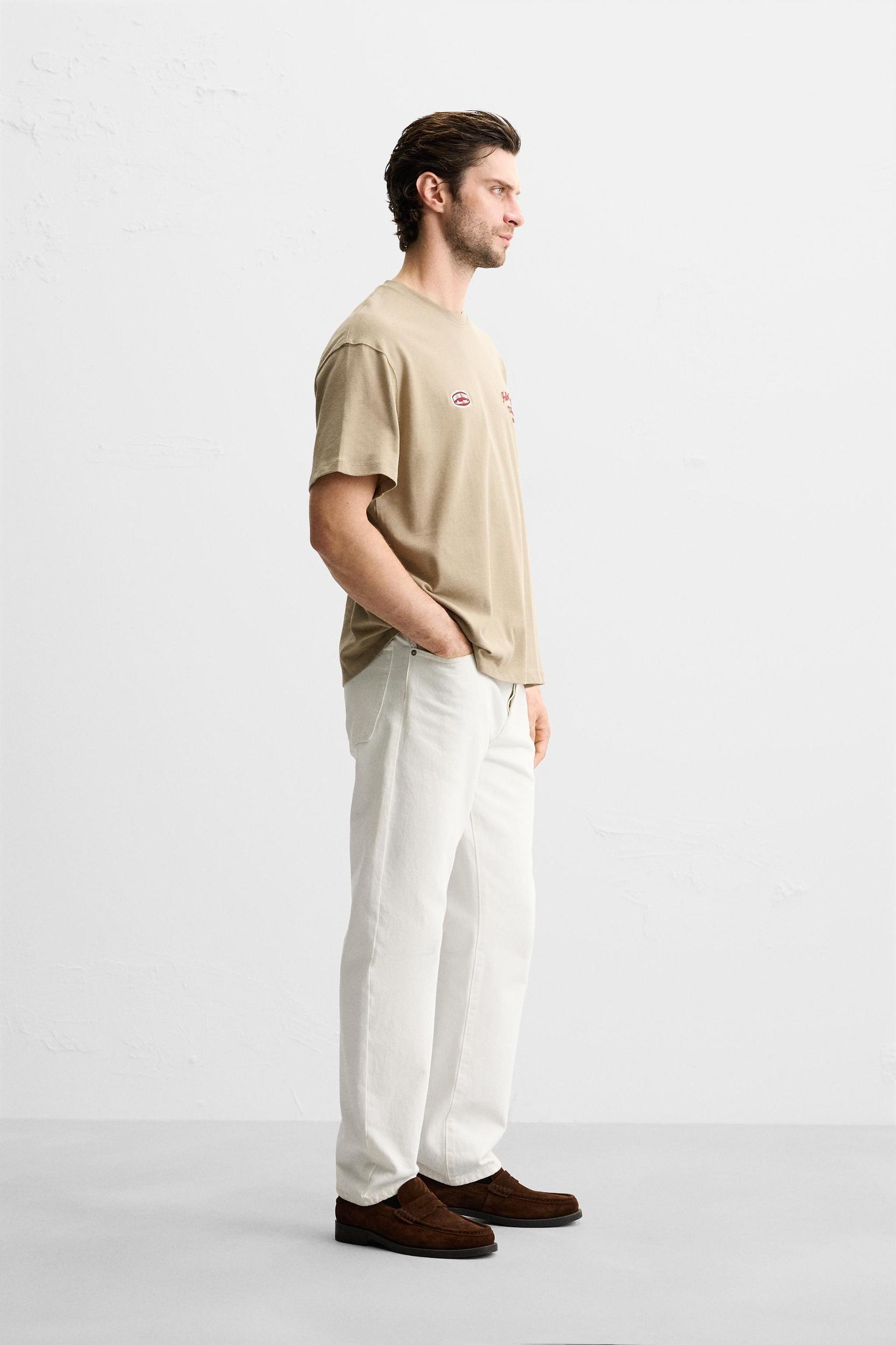 T-SHIRT WITH TONAL EMBROIDERY Product Image