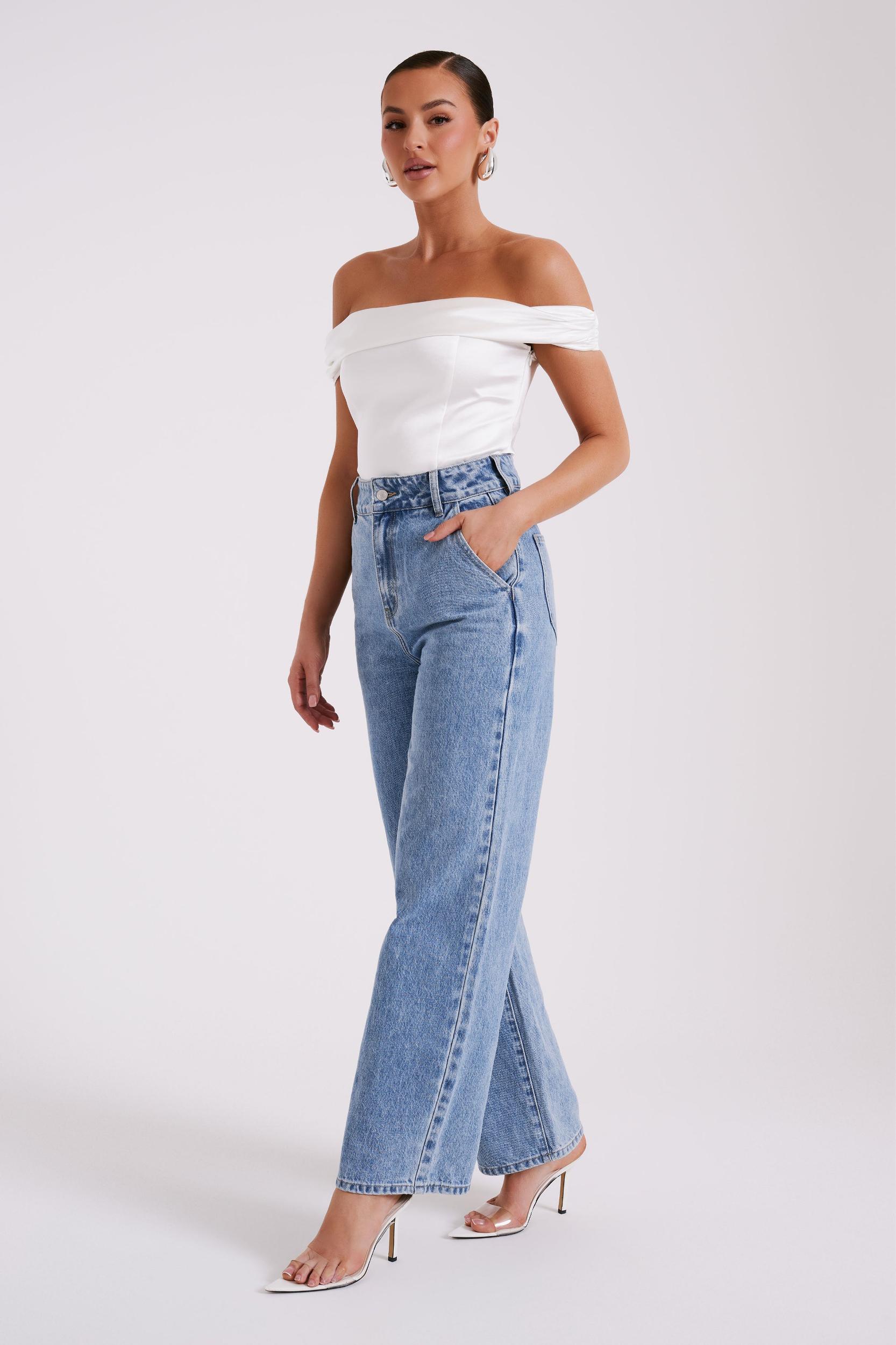 Anysa Satin Strapless Top - Ivory Product Image