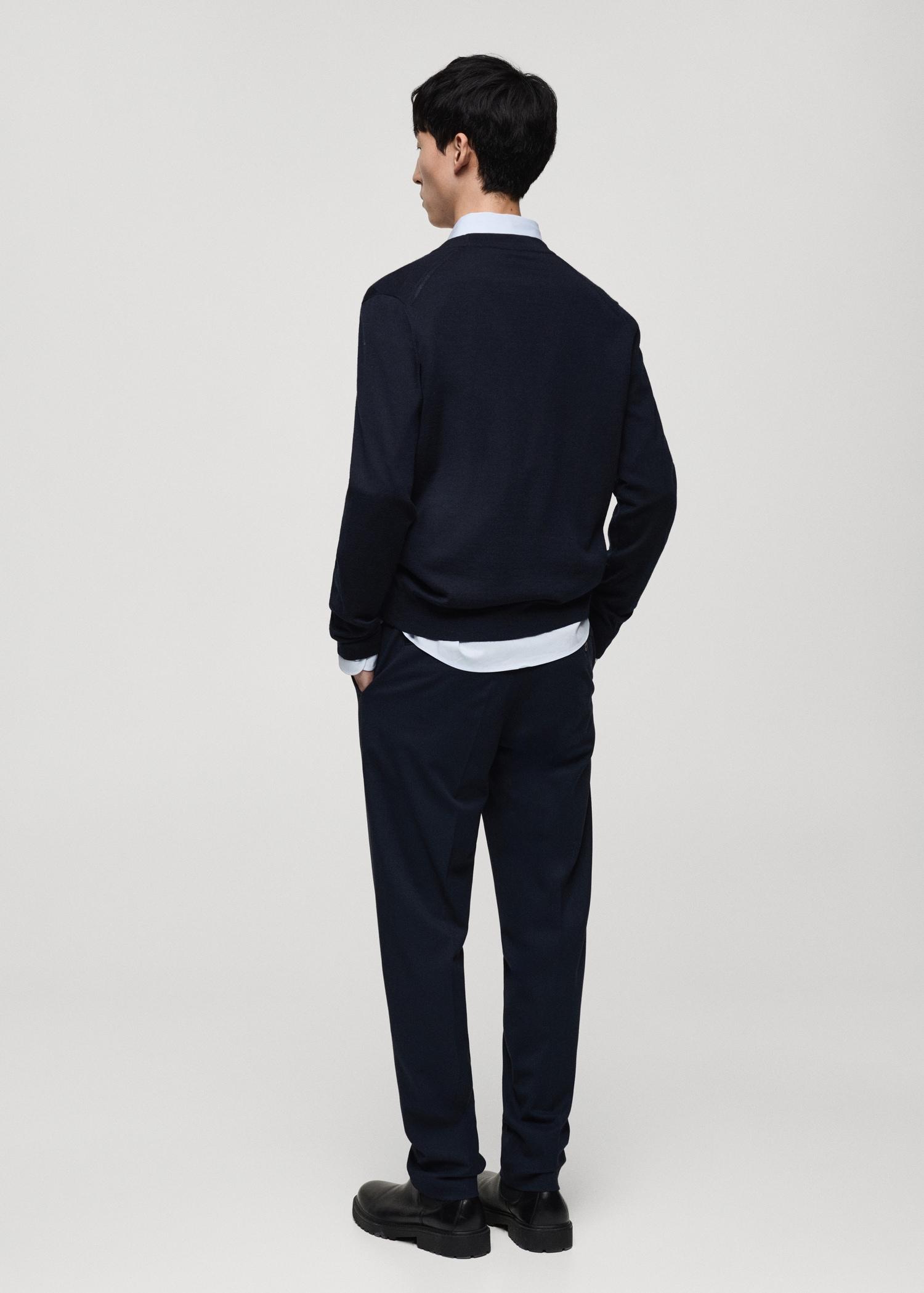 100% merino wool cardigan - Men | MANGO USA Product Image