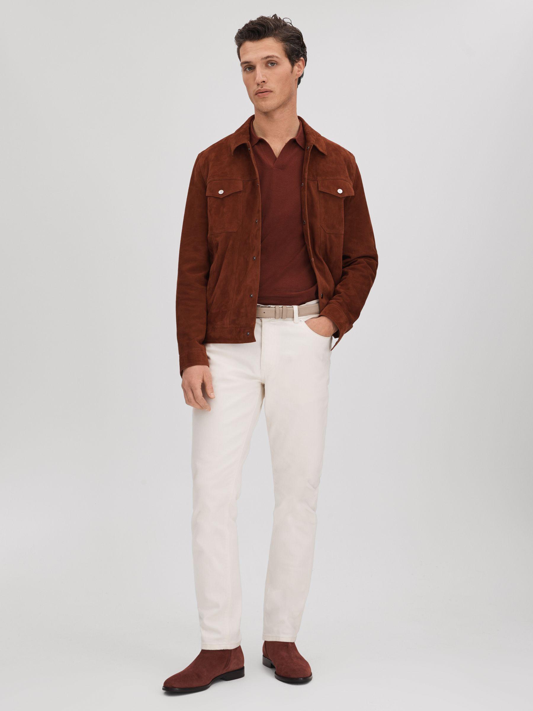 Suede Zip-Through Boots in Rust Product Image