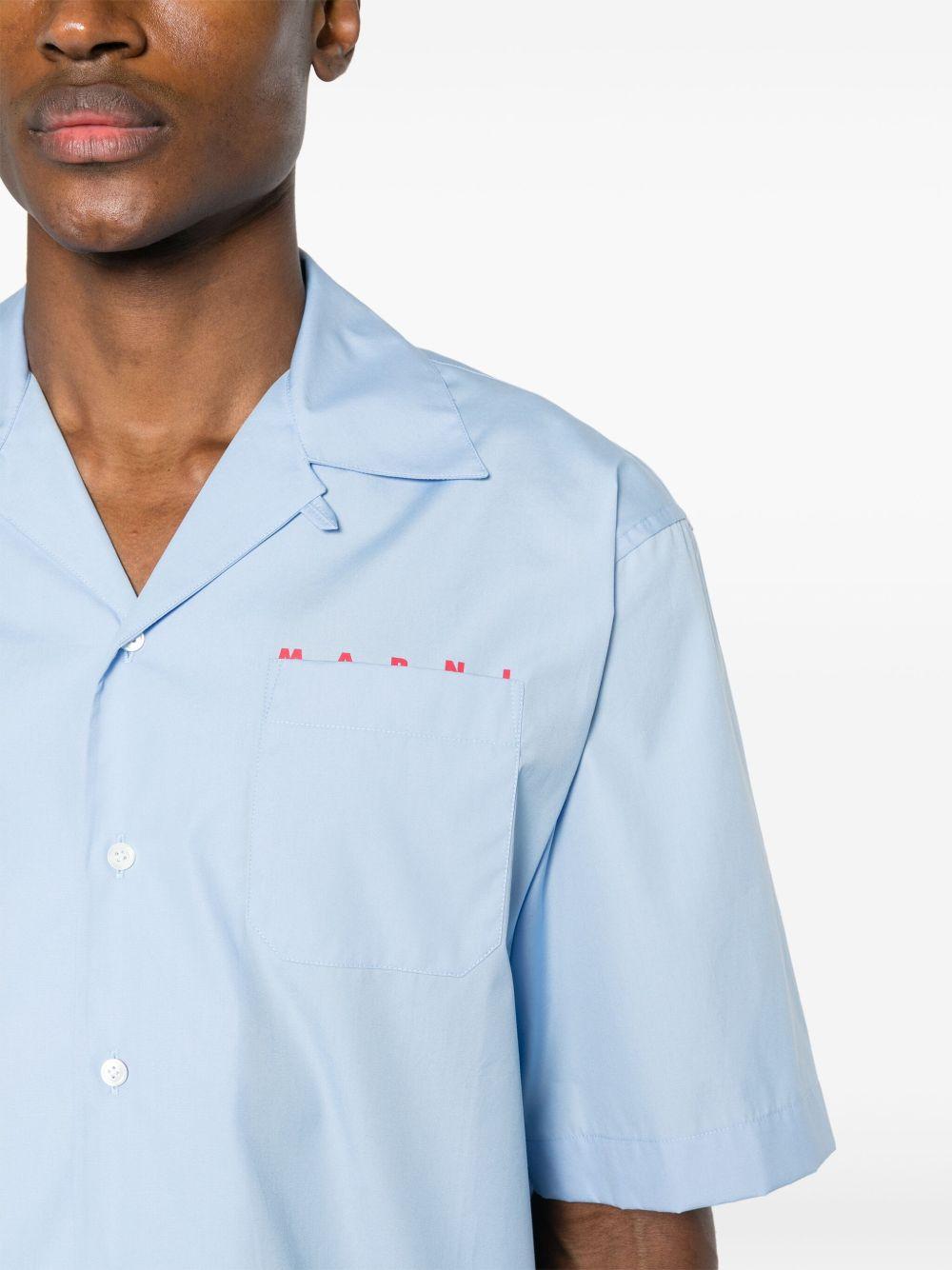 logo-print poplin shirt Product Image