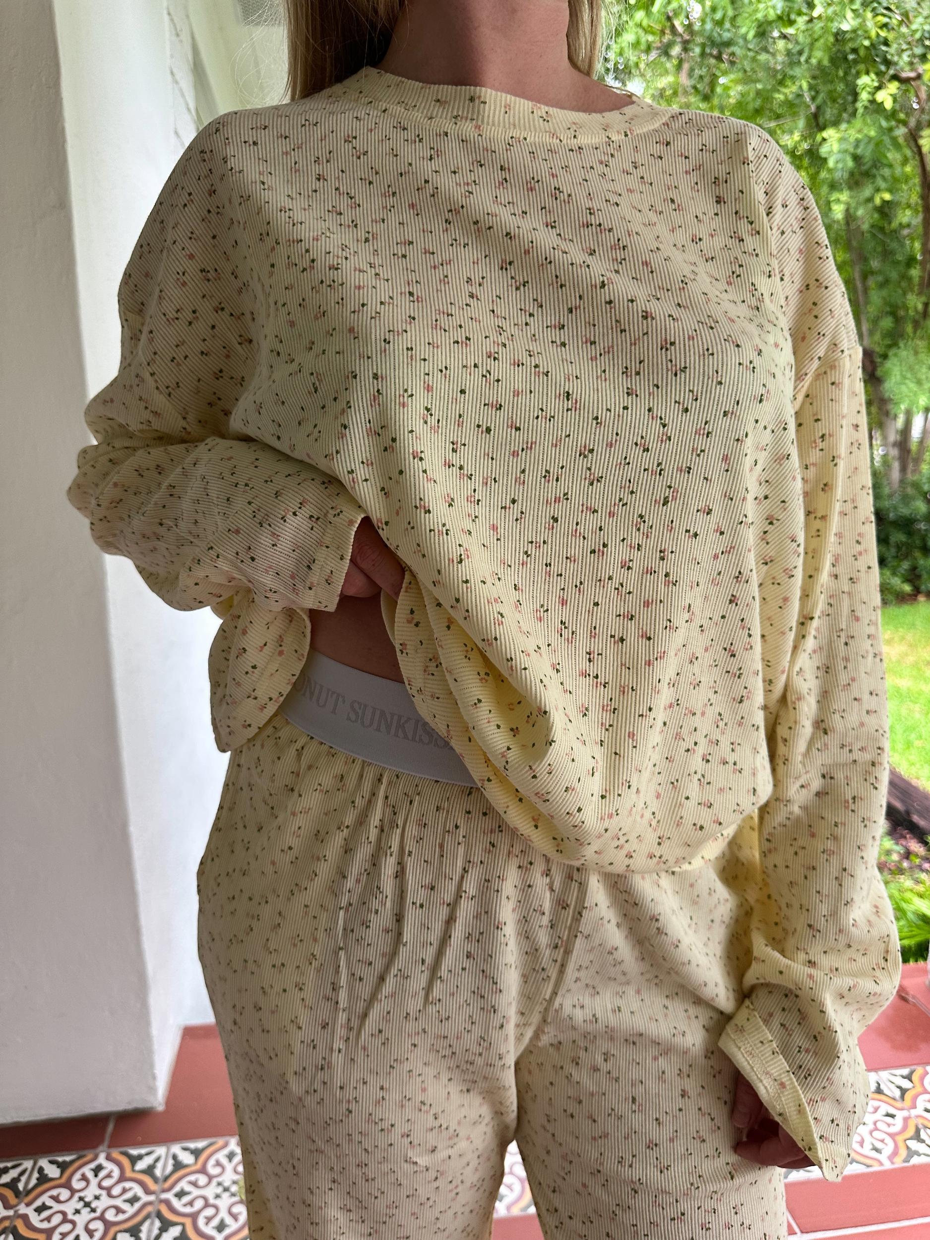 Lemon Floral Pajama Pants Product Image