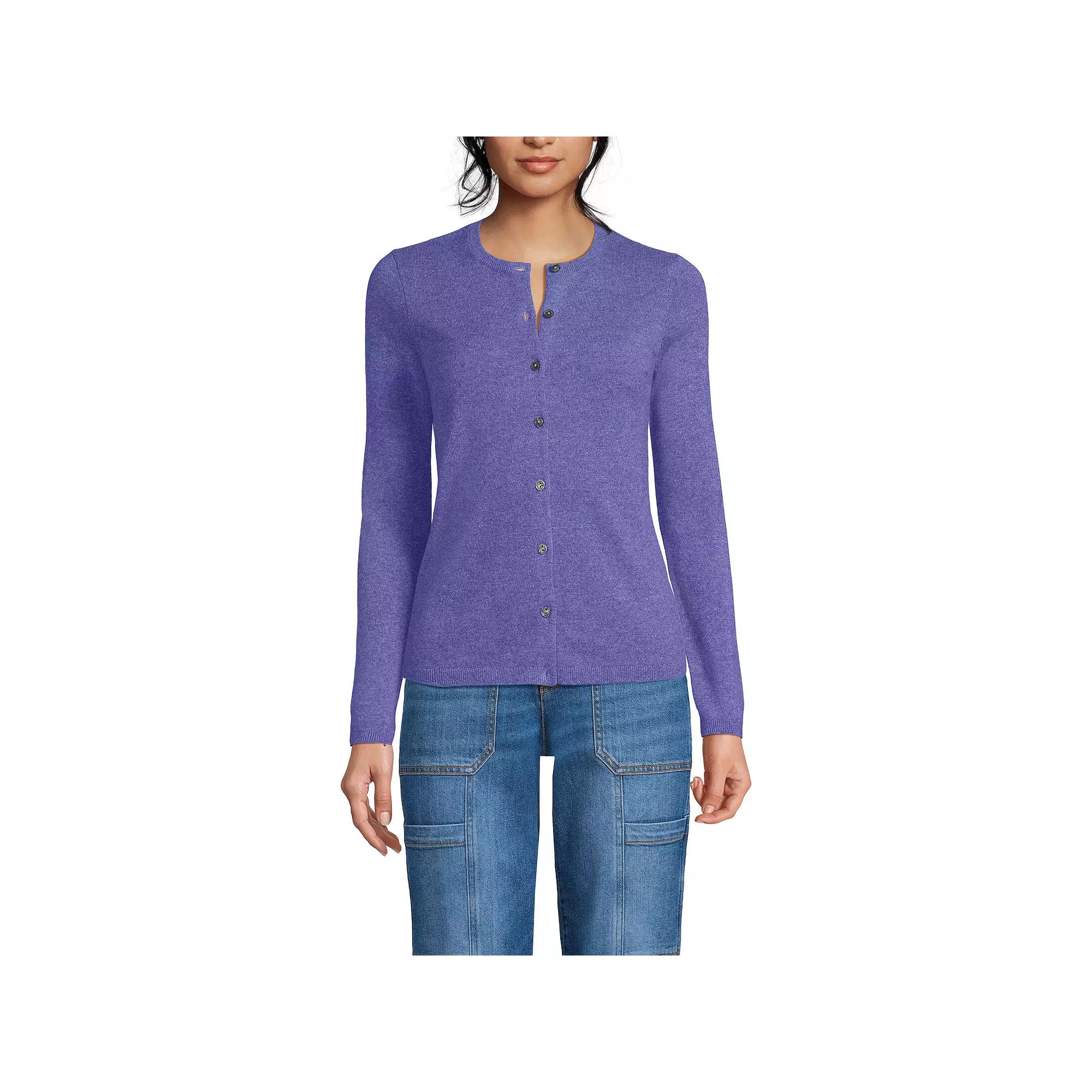 Women's Lands' End Classic Cashmere Cardigan Sweater,  Product Image