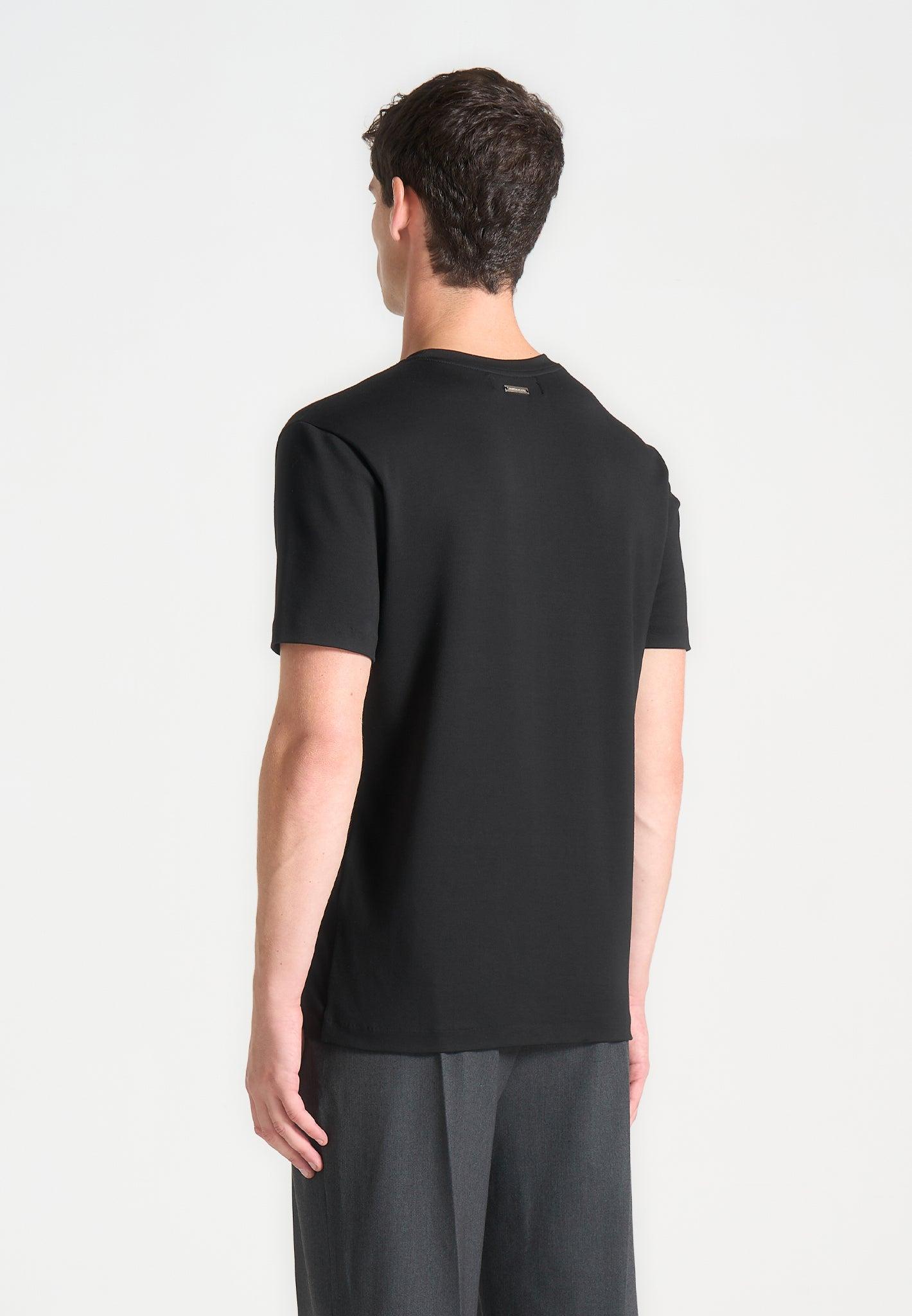 Bruno - Regular Fit Cotton T-Shirt with Pintuck - Black Male Product Image