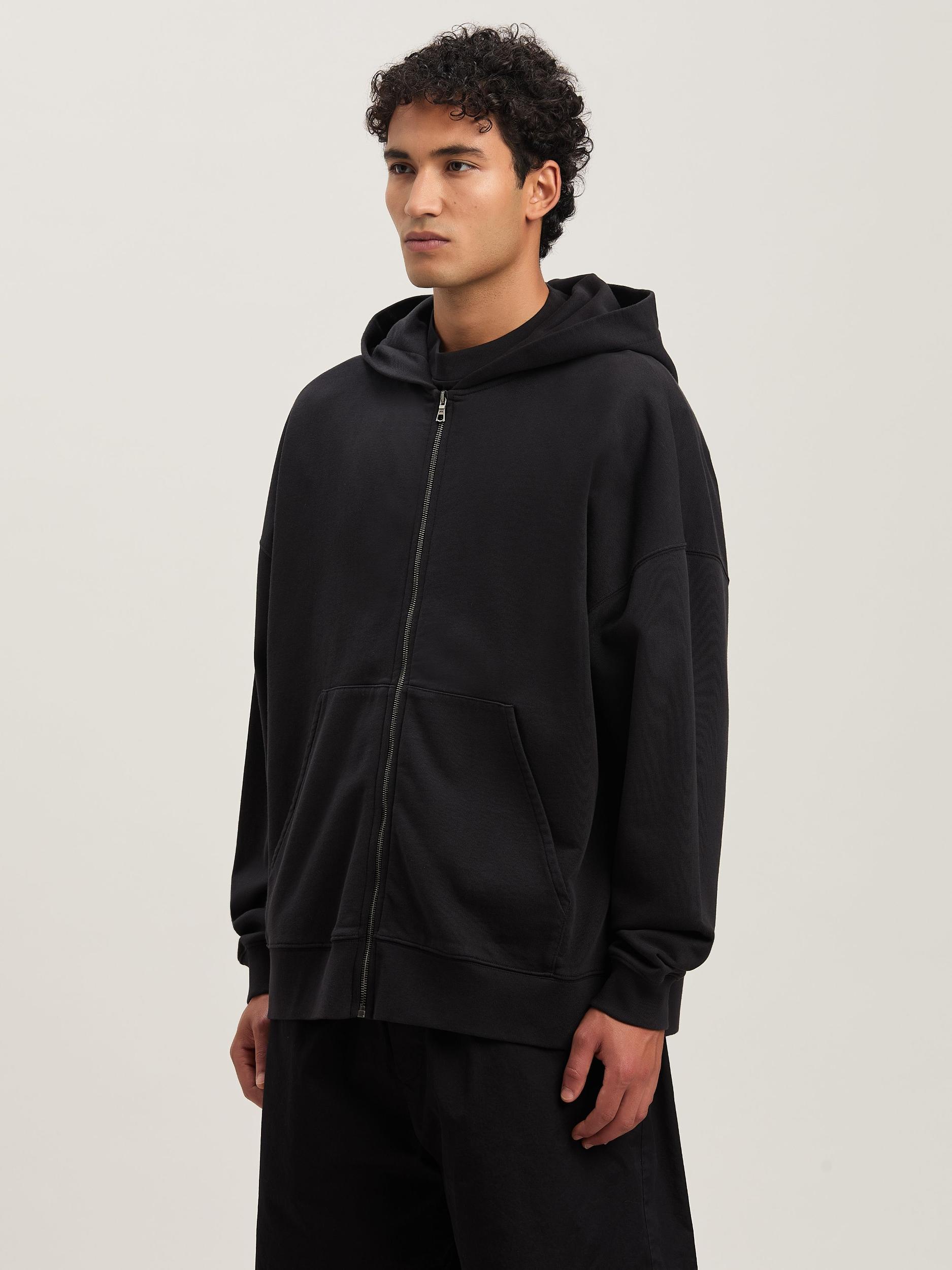 Curved Logo zippered Hoodie Product Image