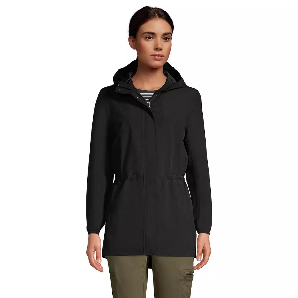 Petite Lands' End Hooded Packable Raincoat, Women's,  Product Image