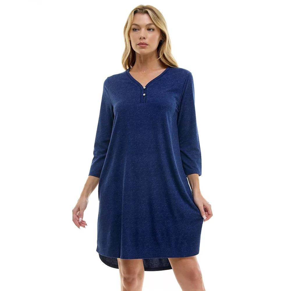 Petite Croft & Barrow® Cozy Luxe Sleepshirt, Women's, Size: Medium Petite, Felix Blue Product Image