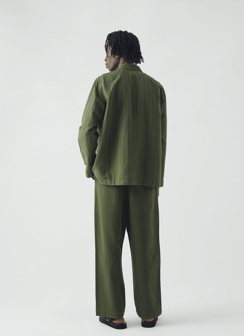 Arlo Overdyed Stripe Cotton Linen Jacket | Basil Product Image